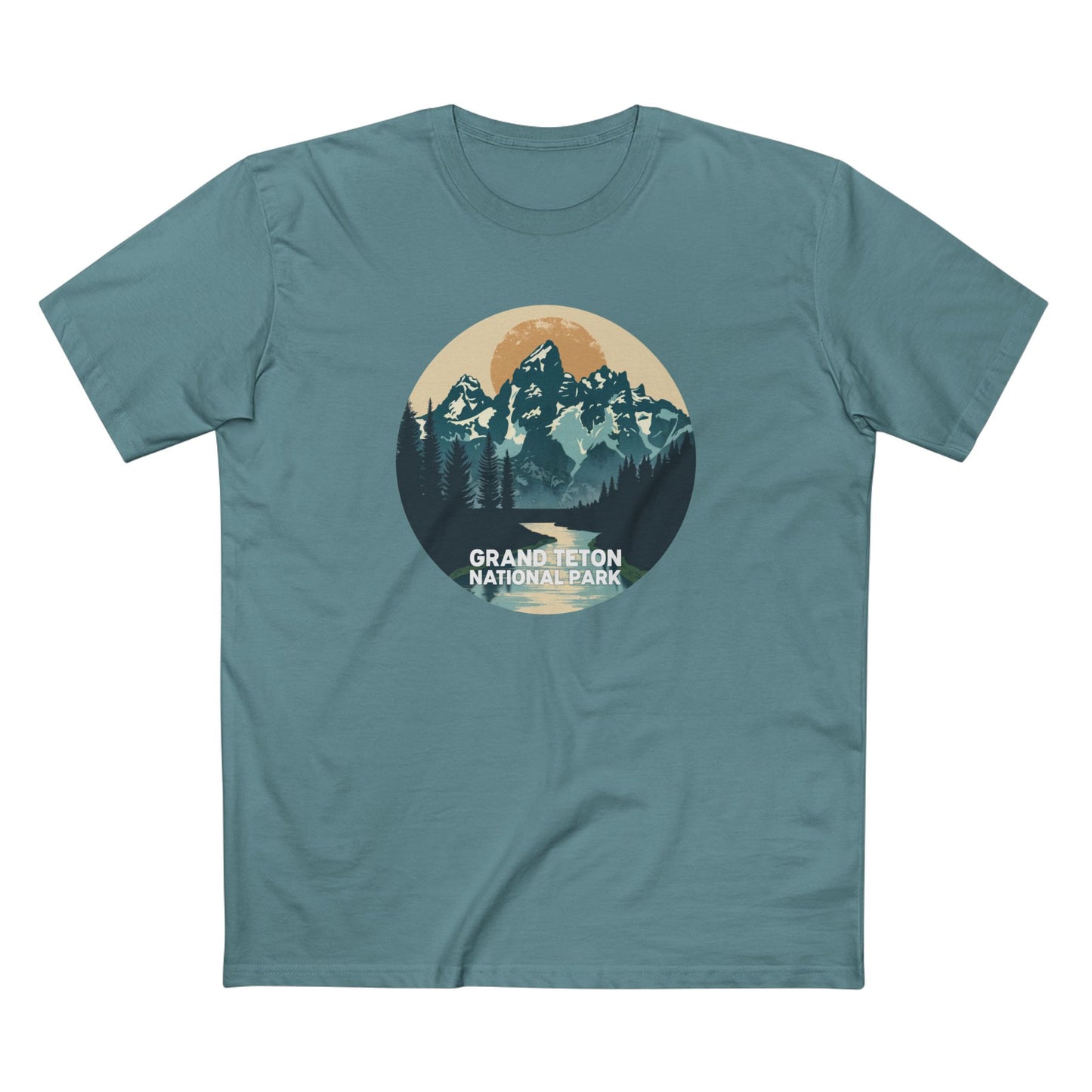 Grand Teton National Park T-Shirt - Mile High Canyon in Slate Blue