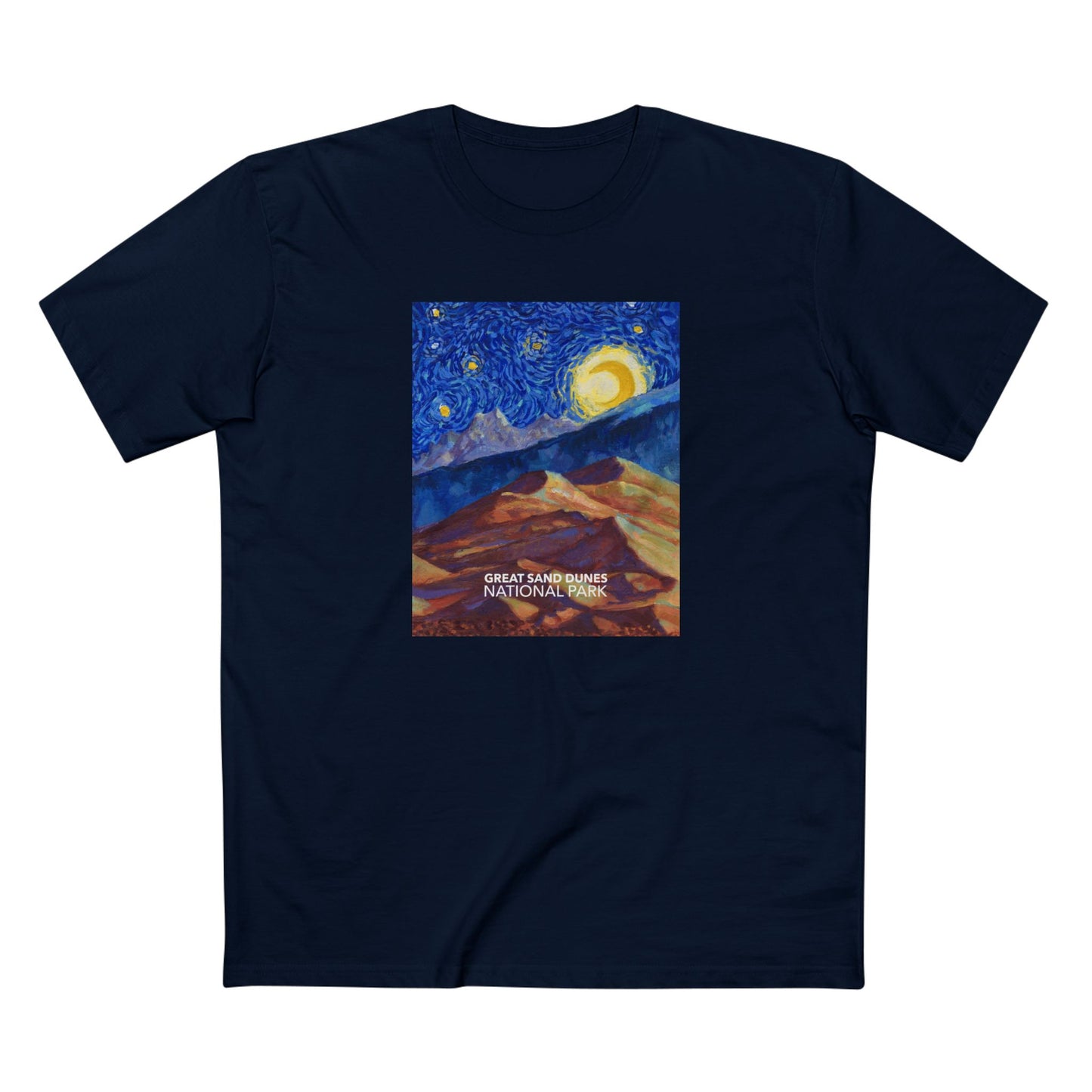 Great Sand Dunes National Park T-Shirt - The Starry Night in Navy