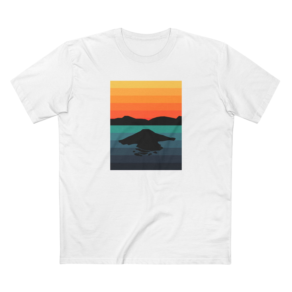 Crater Lake National Park T-Shirt - Gradient Poster Design in White