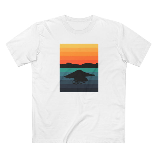 Crater Lake National Park T-Shirt - Gradient Poster Design in White