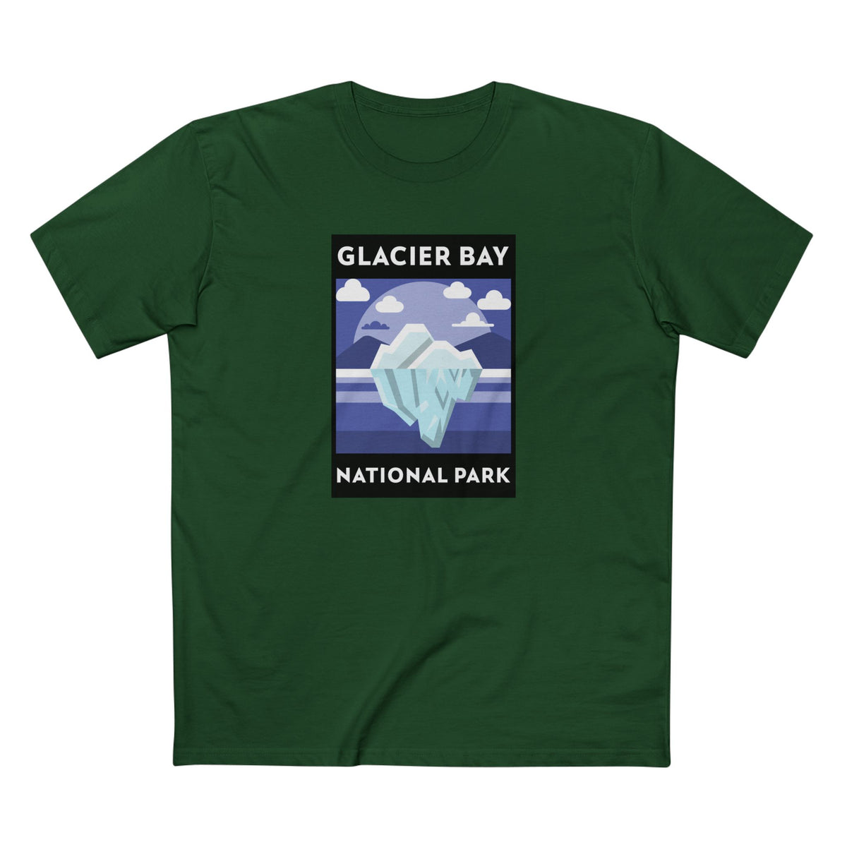 Glacier Bay National Park T-Shirt - Iceberg Poster in Forest Green