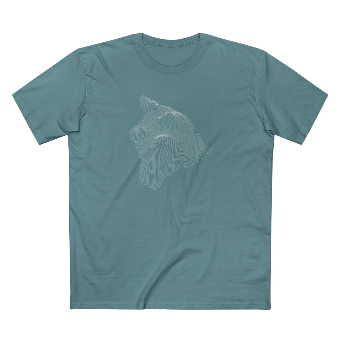Hawai'i T-Shirt - Topographical Lines in Slate Blue