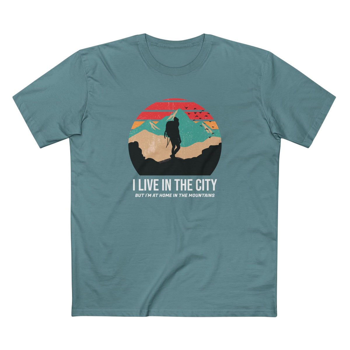 At Home in the Mountains T-Shirt in Slate Blue