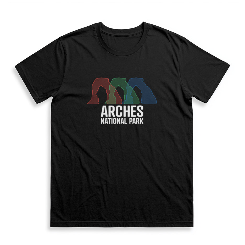 Arches National Park T-Shirt - Histogram Design in Black