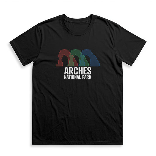 Arches National Park T-Shirt - Histogram Design in Black