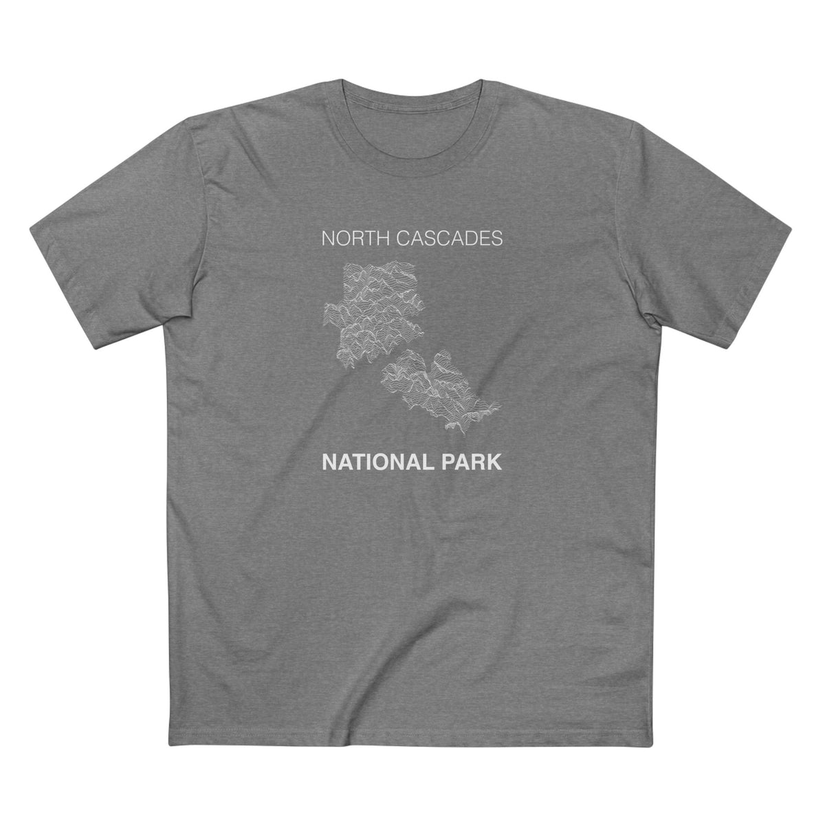 North Cascades National Park T-Shirt Lines in Athletic Heather