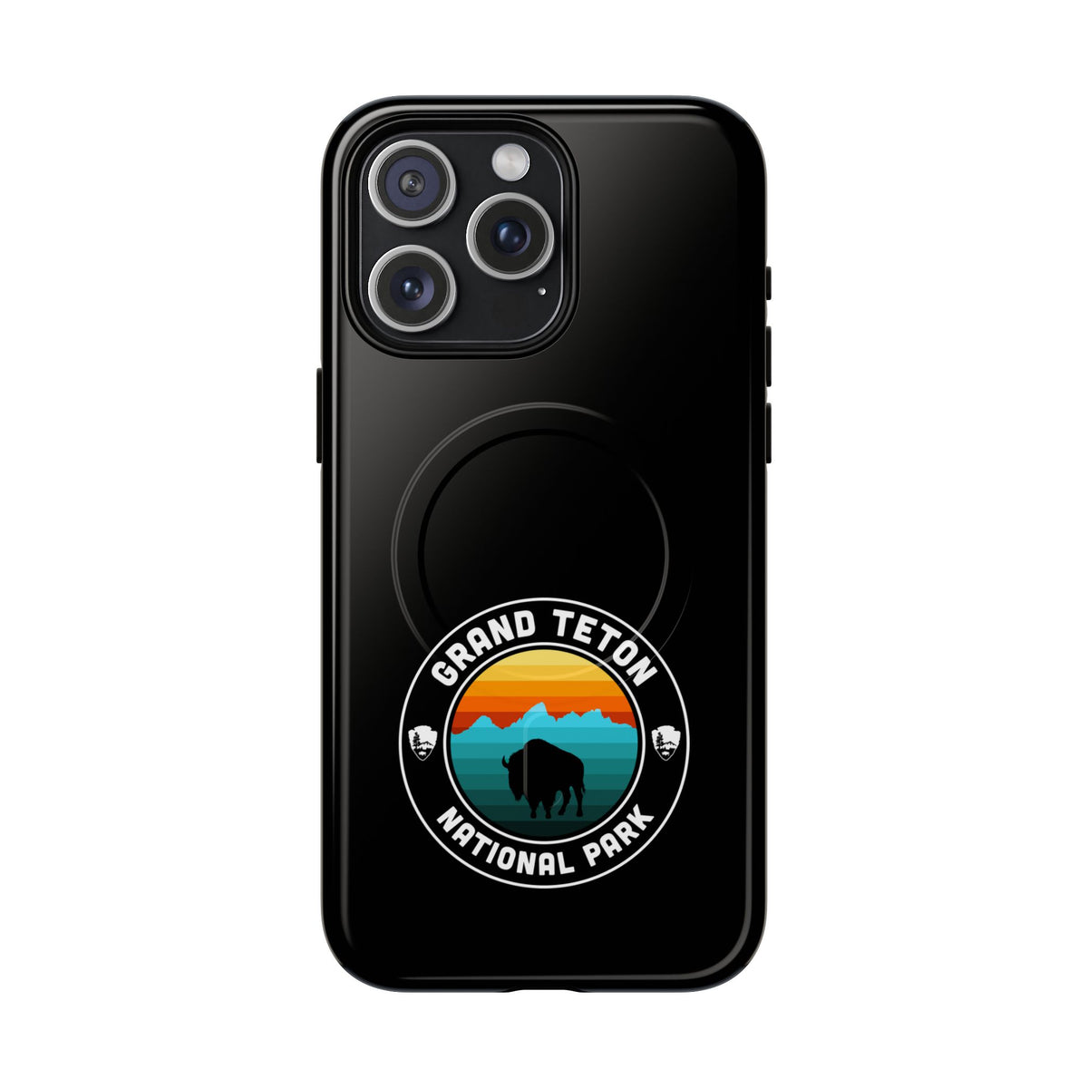 Grand Teton National Park iPhone Case with MagSafe - Round Emblem Design