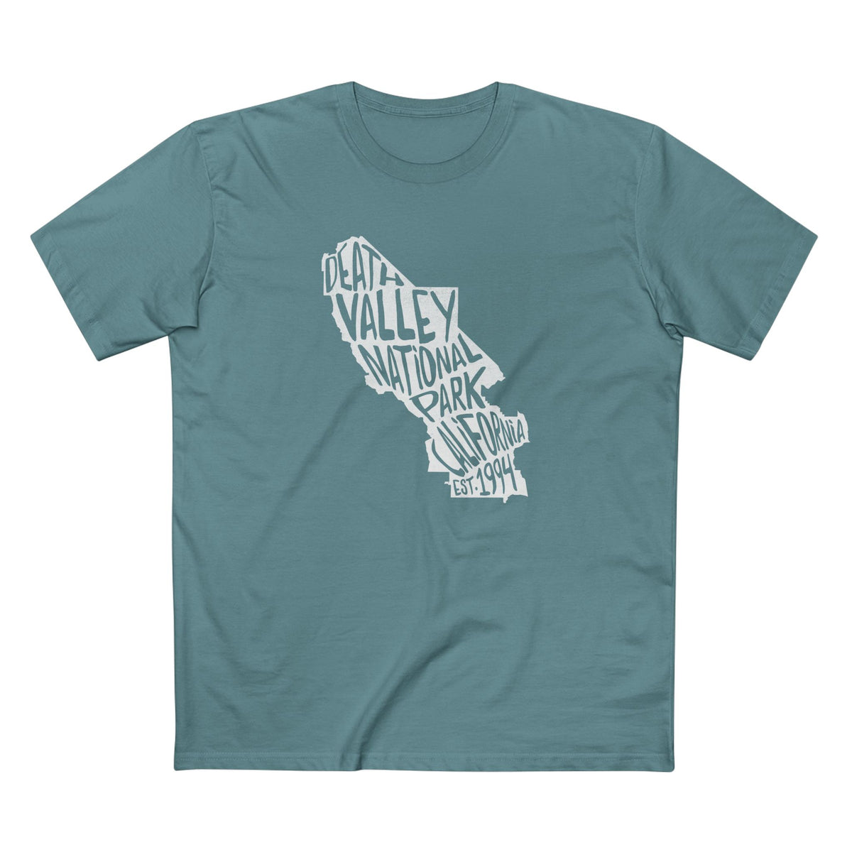 Death Valley National Park T-Shirt - Map in Slate Blue
