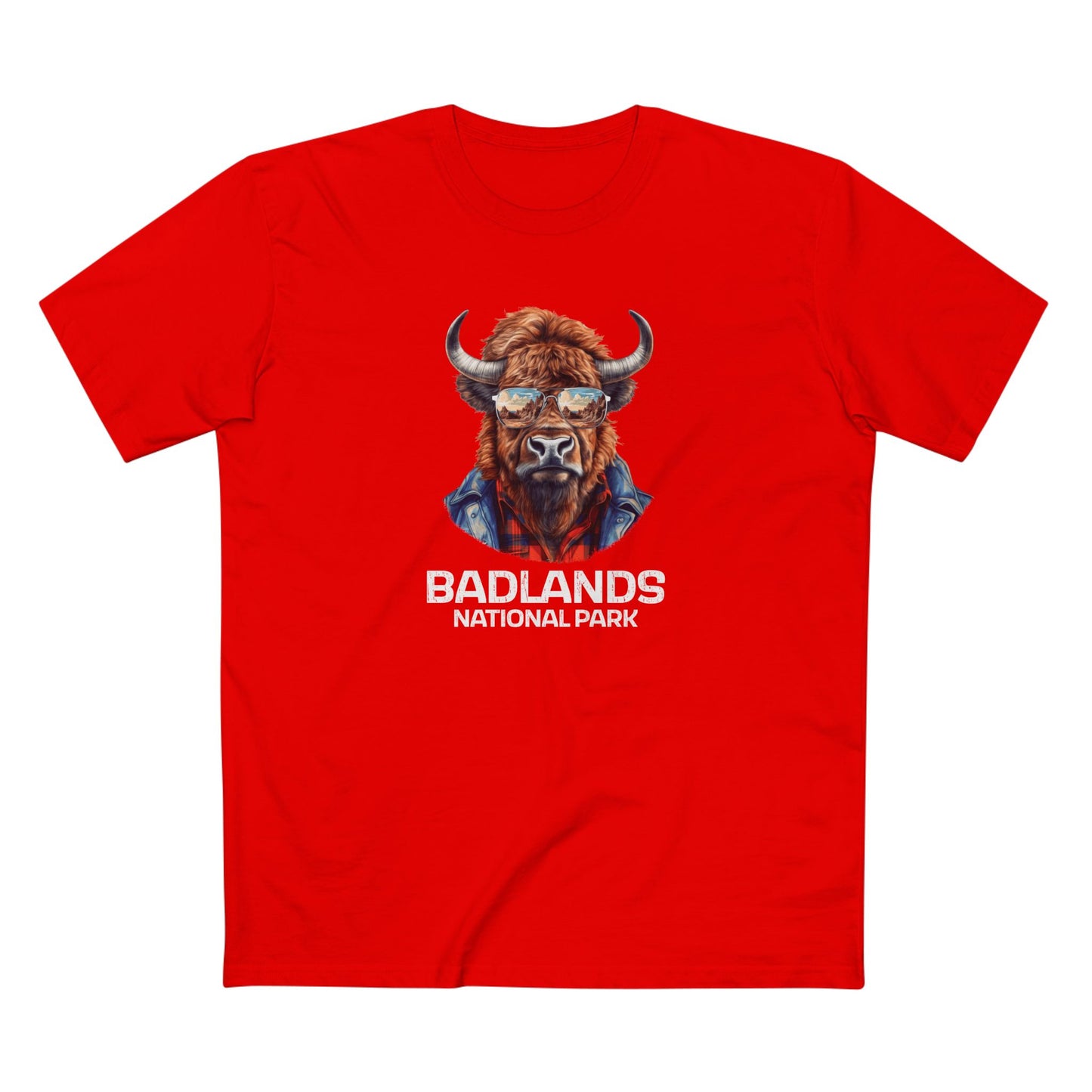Badlands National Park T-Shirt - Bison in Red
