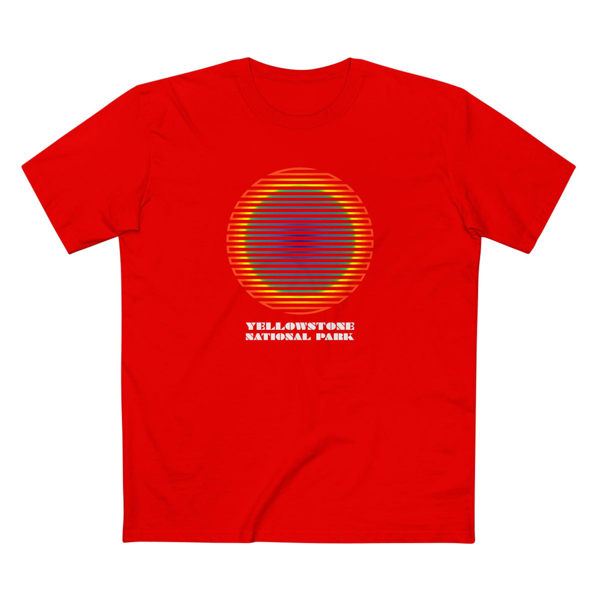 Yellowstone National Park T-Shirt - Grand Prismatic Spring Gradient in Red