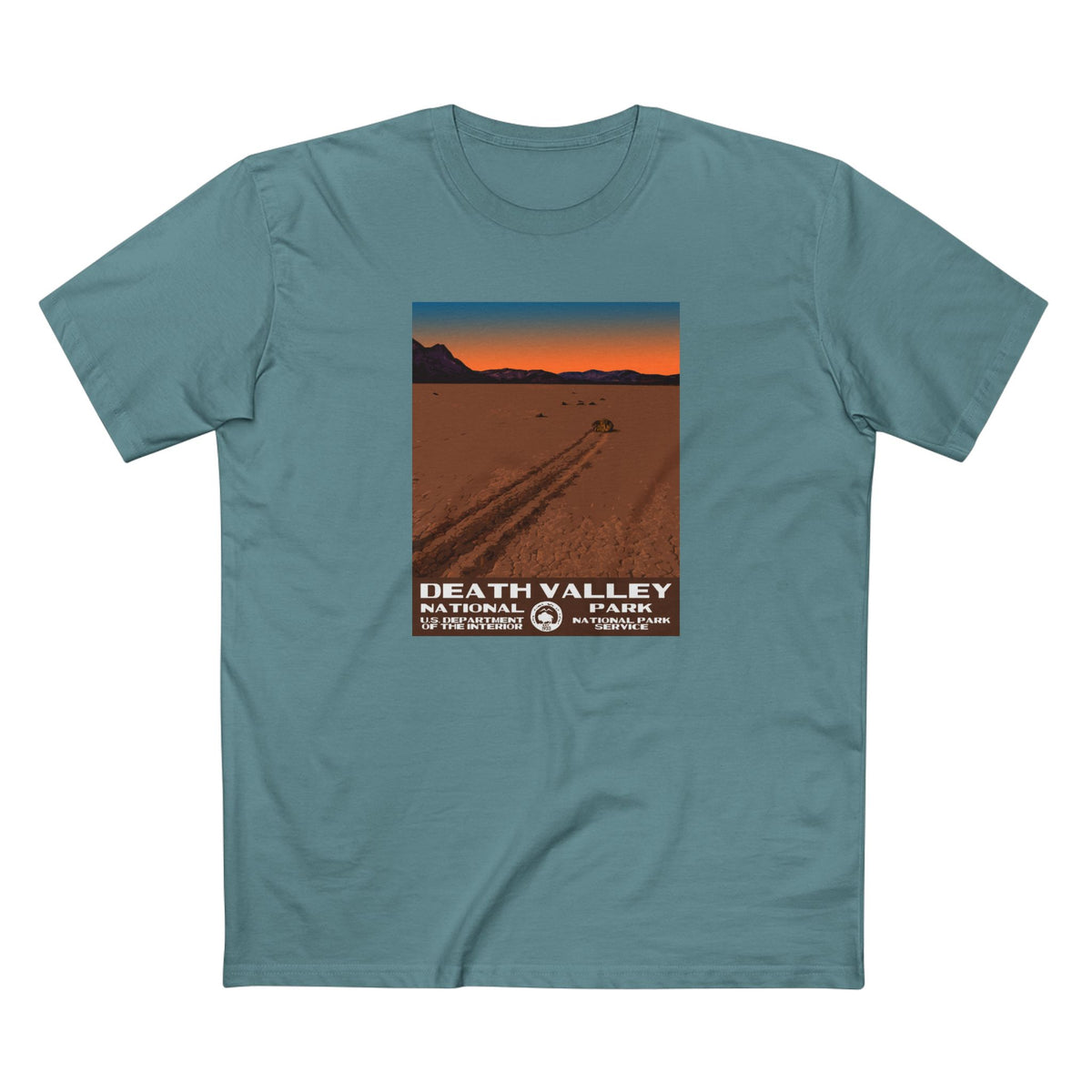 Death Valley National Park T-Shirt - Racetrack Playa in Slate Blue