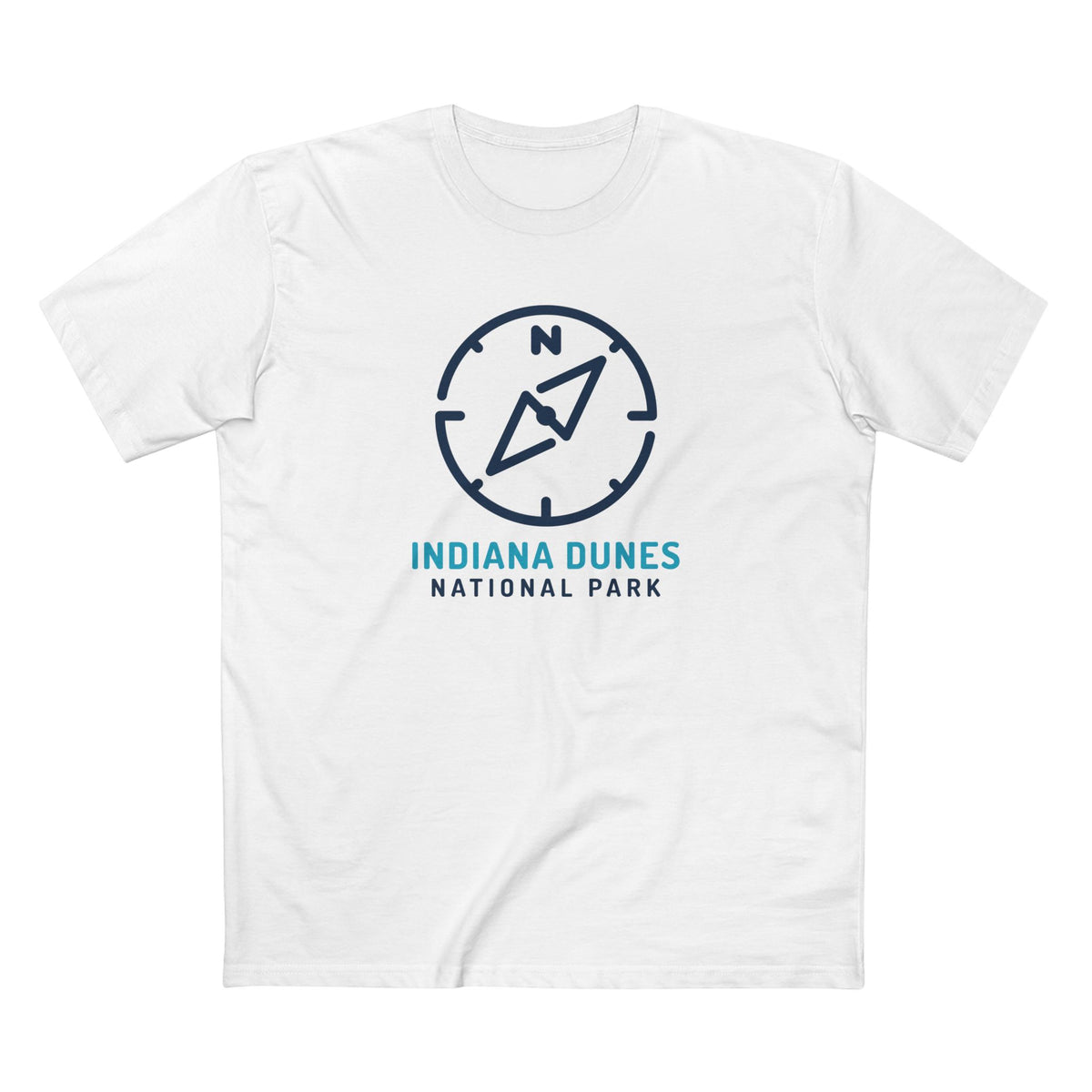 Indiana Dunes National Park T-Shirt Compass Design in White