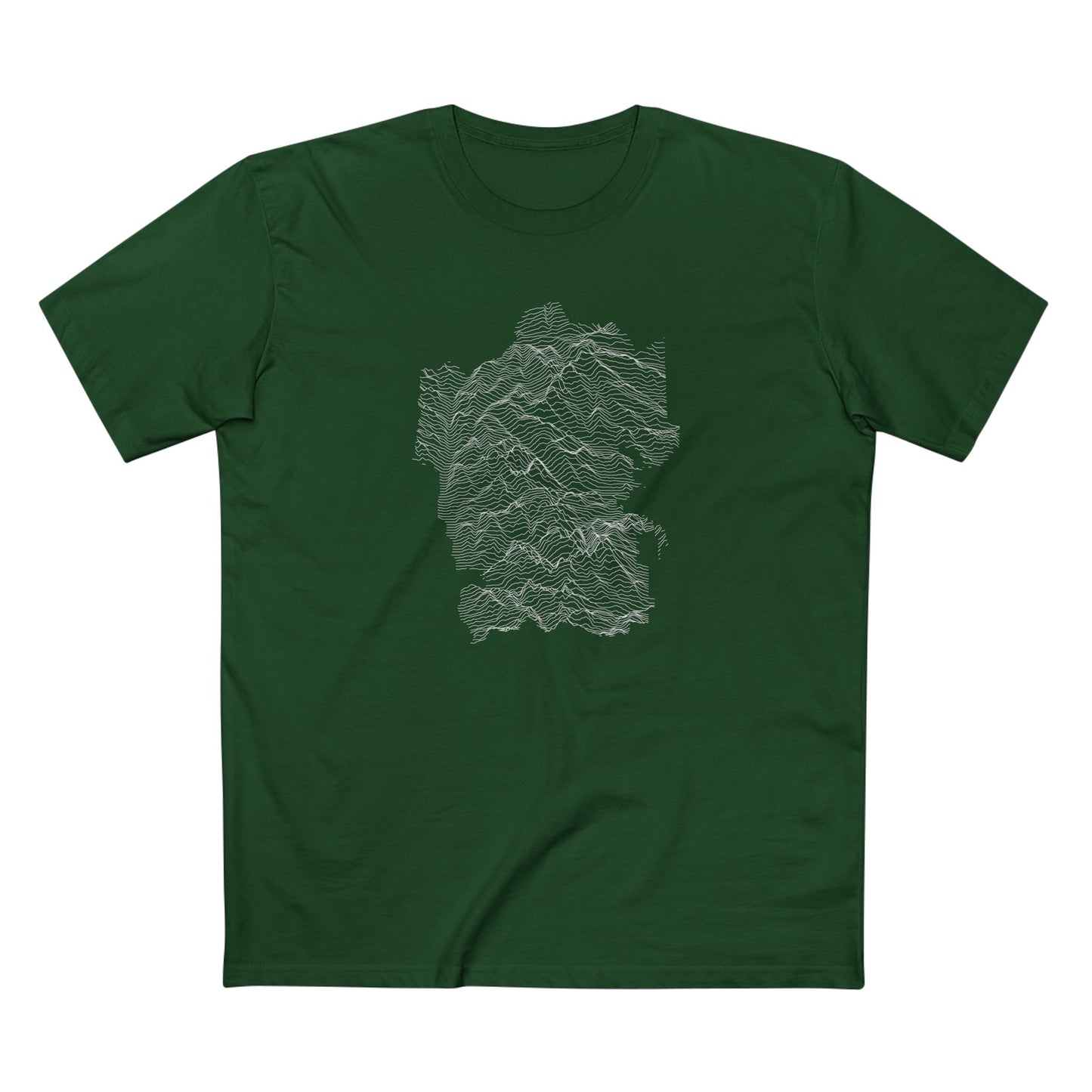 Rocky Mountain National Park T-Shirt - Topographical Lines in Forest Green