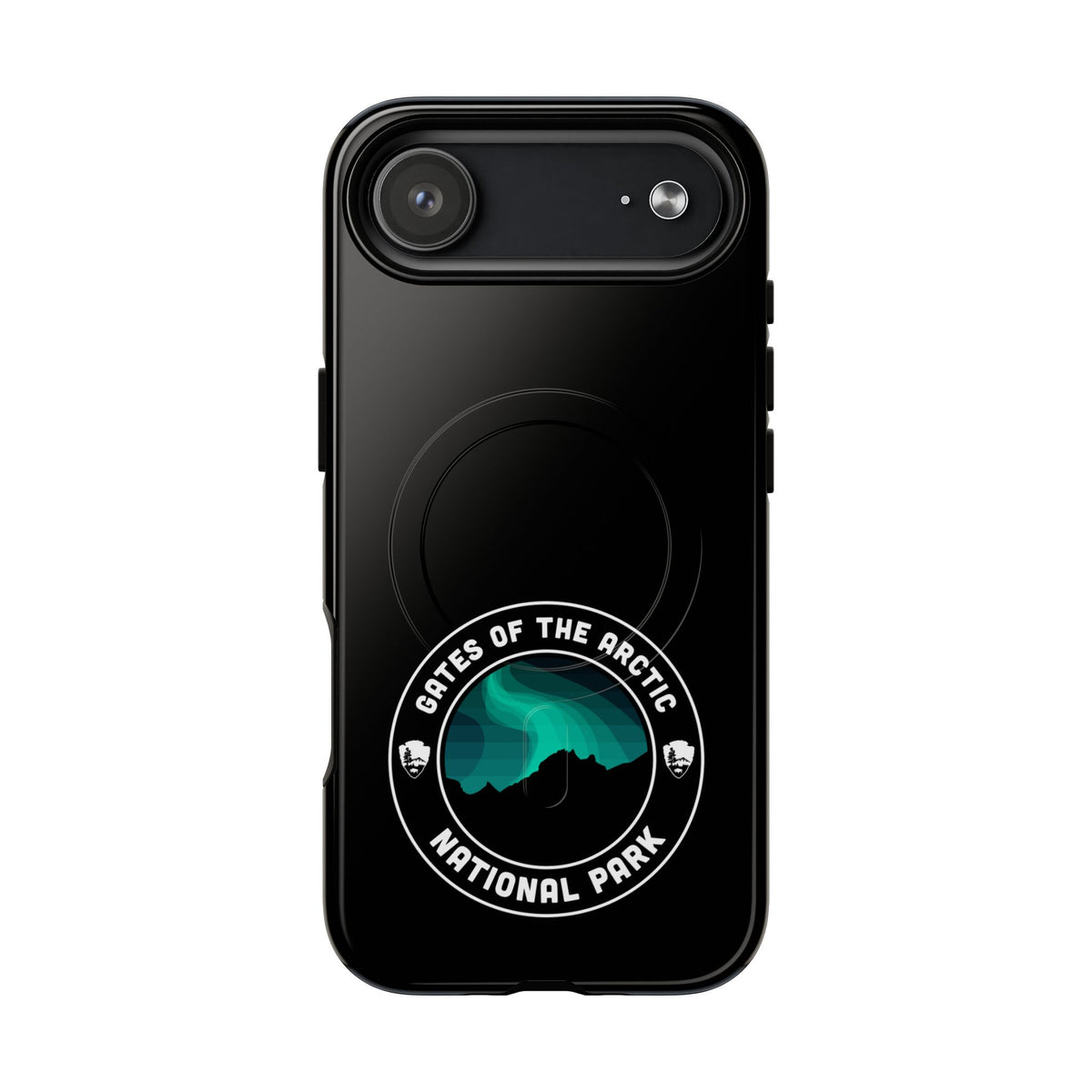 Gates of the Arctic National Park iPhone Case with MagSafe - Round Emblem Design