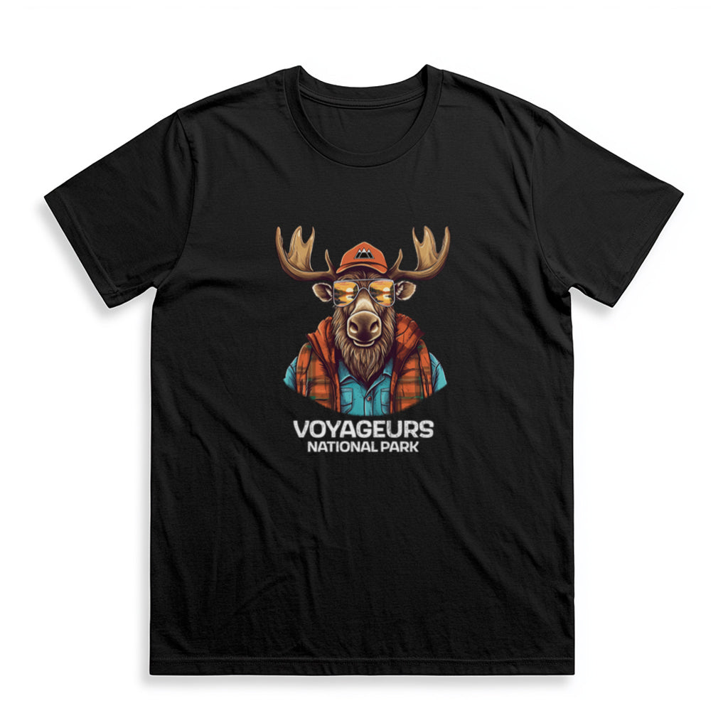 Voyageurs National Park T-Shirt - Cool Moose in Black