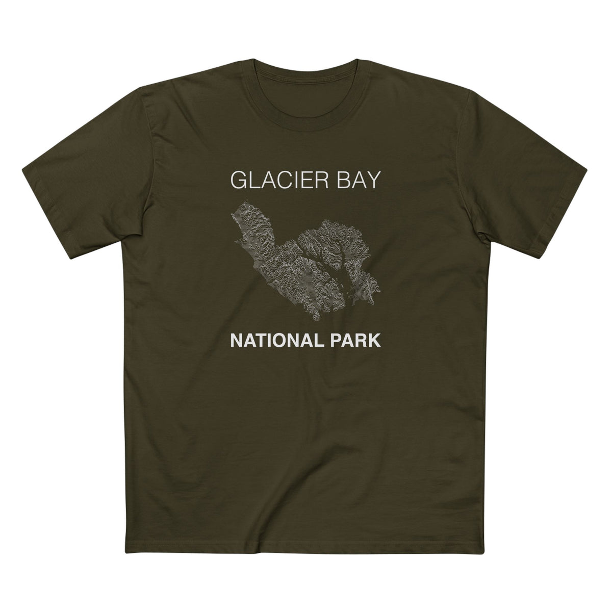 Glacier Bay National Park T-Shirt Lines in Army