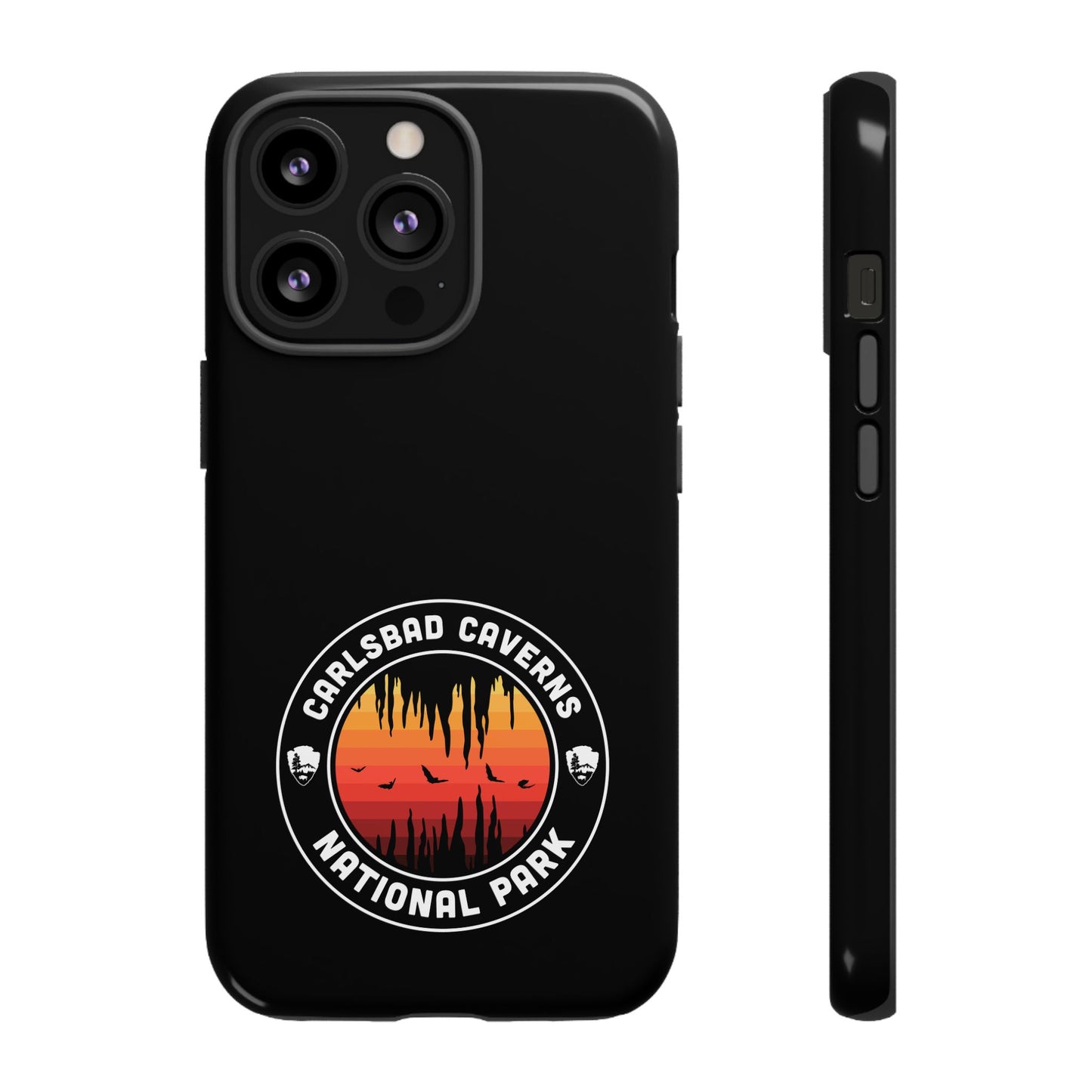 Carlsbad Caverns National Park Phone Case - Orange Round Emblem Design