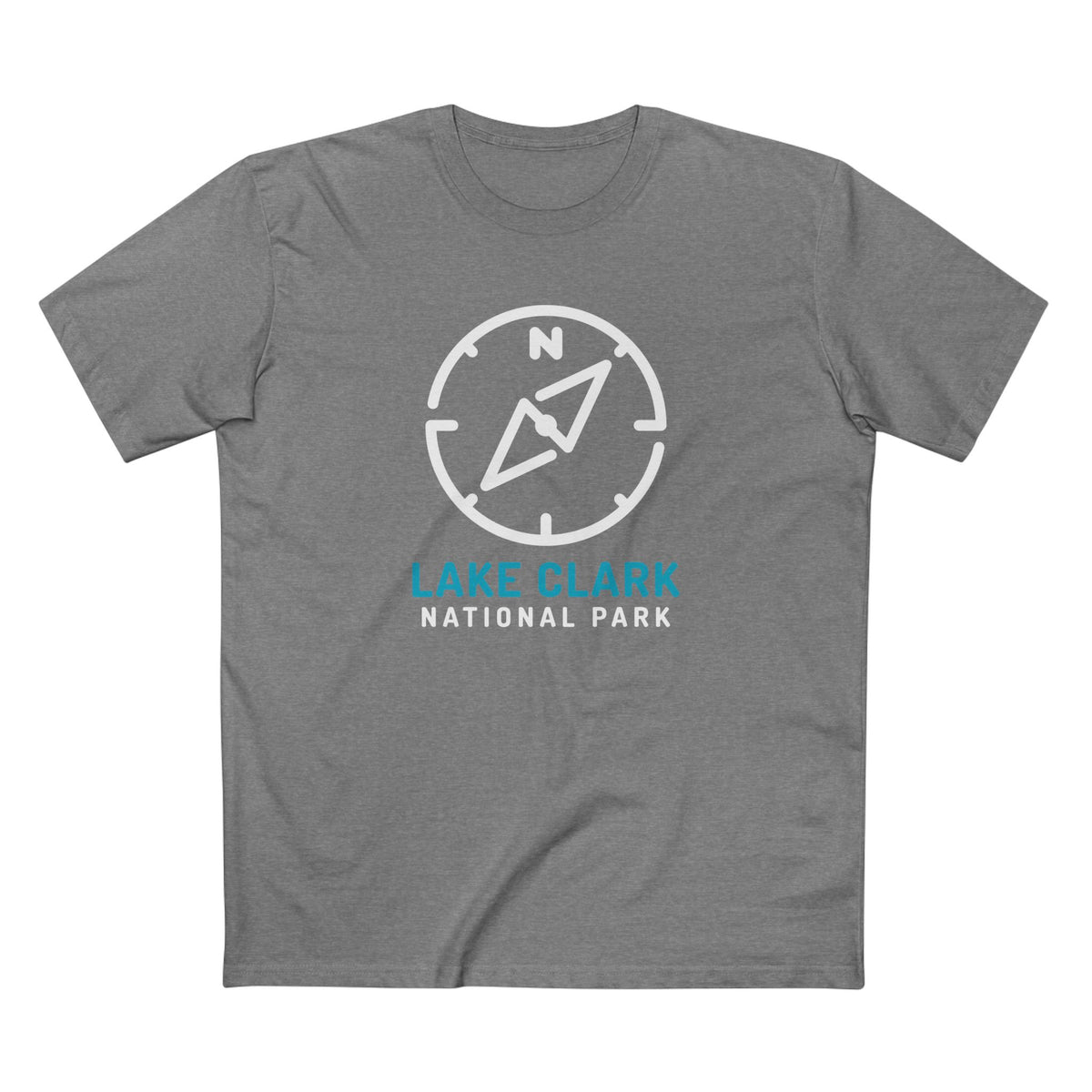 Lake Clark National Park T-Shirt Compass Design in Athletic Heather