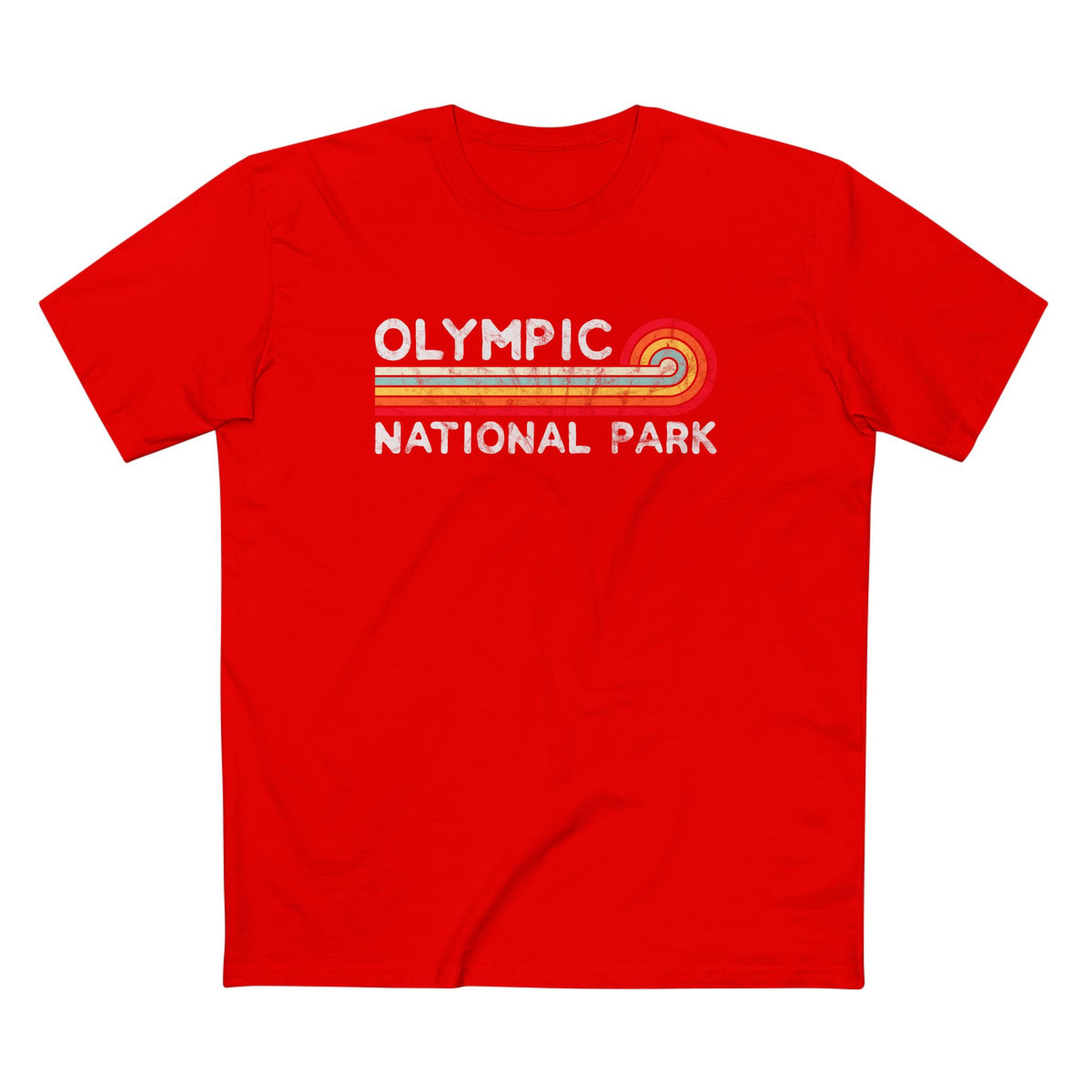 Olympic National Park T-Shirt - Vintage Stretched Sunrise in Red