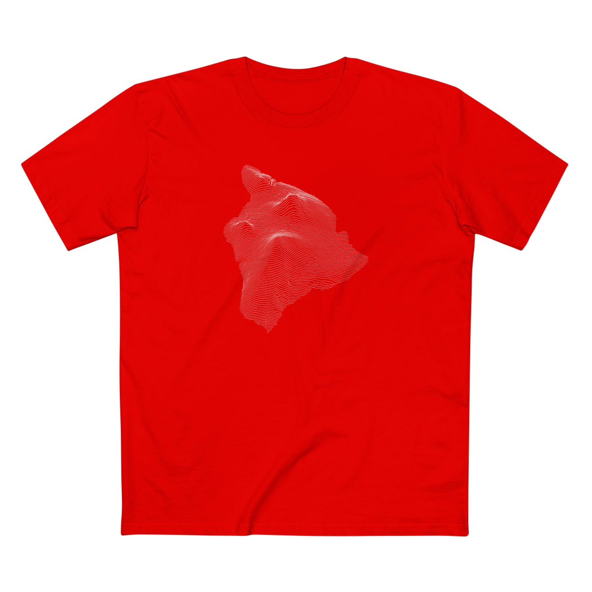 Hawai'i T-Shirt - Topographical Lines in Red