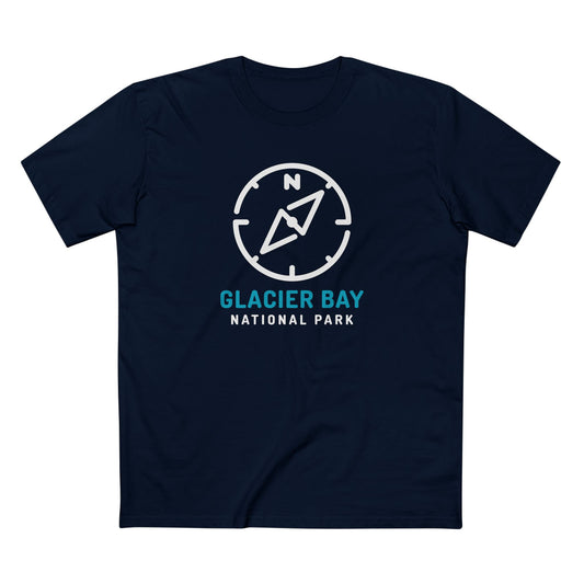 Glacier Bay National Park T-Shirt Compass Design in Navy