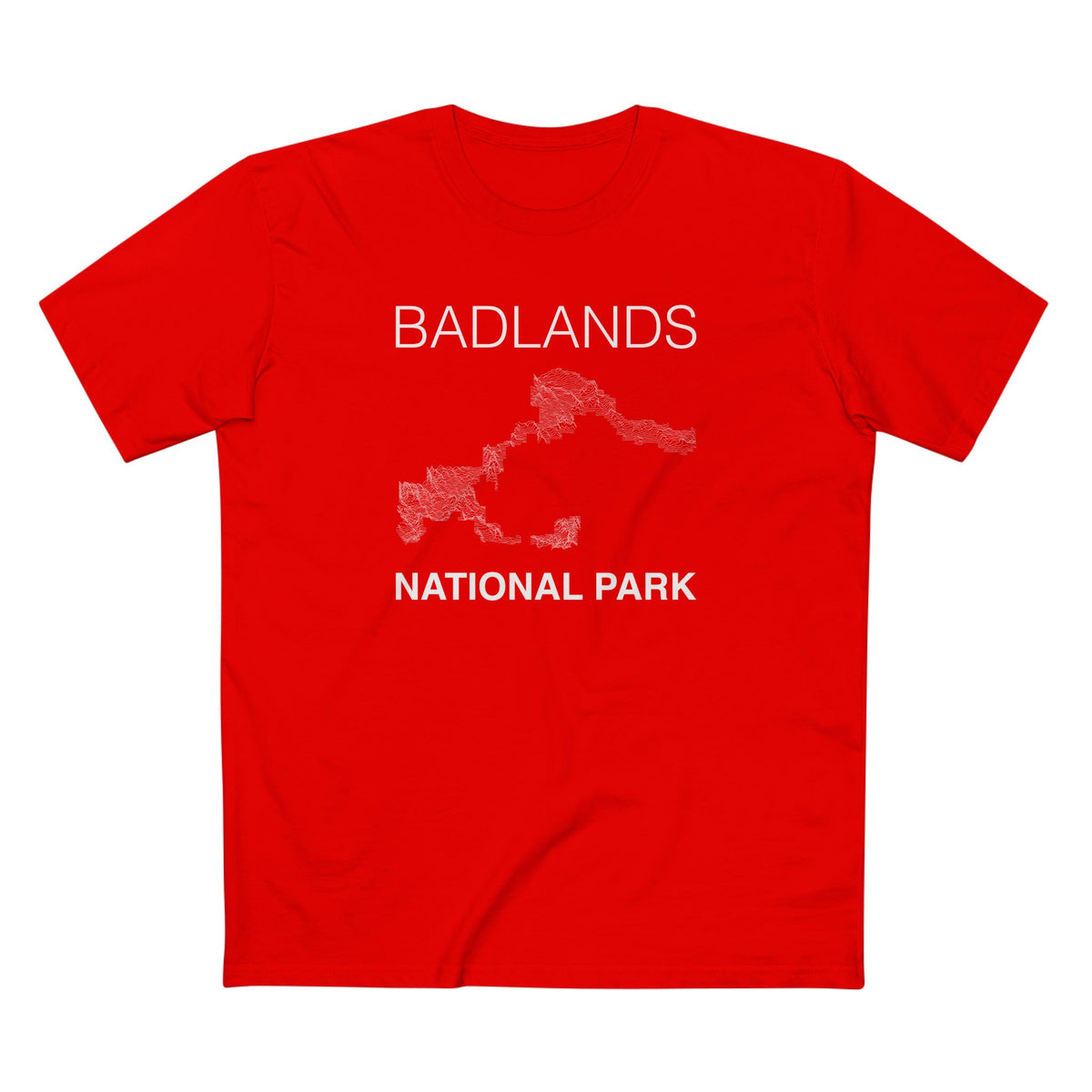 Badlands National Park T-Shirt Lines in Red