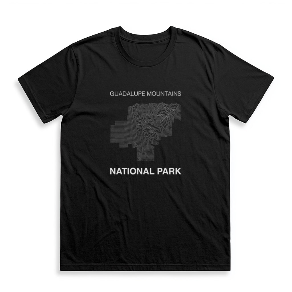 Guadalupe Mountains National Park T-Shirt Lines in Black