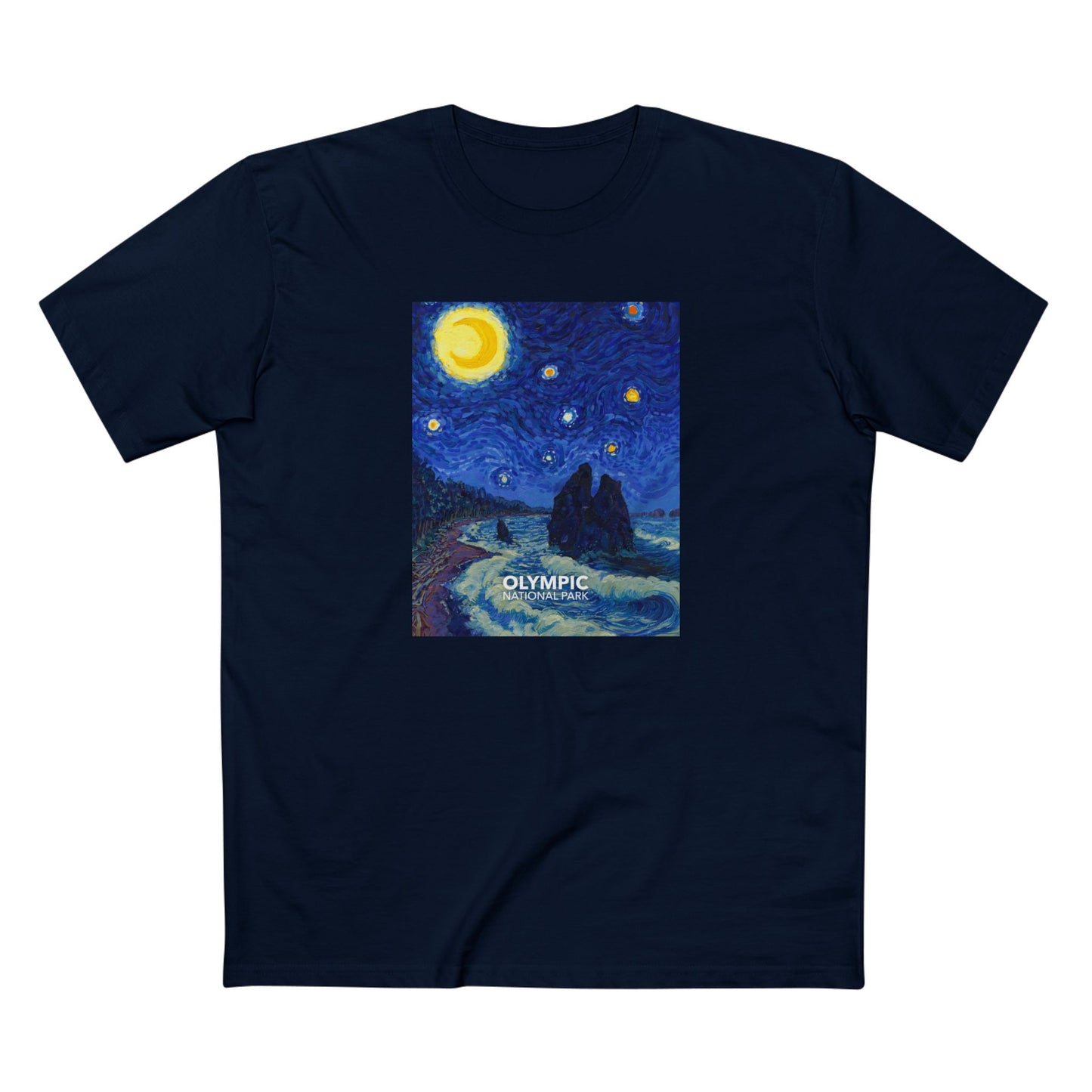 Olympic National Park T-Shirt - The Starry Night in Navy