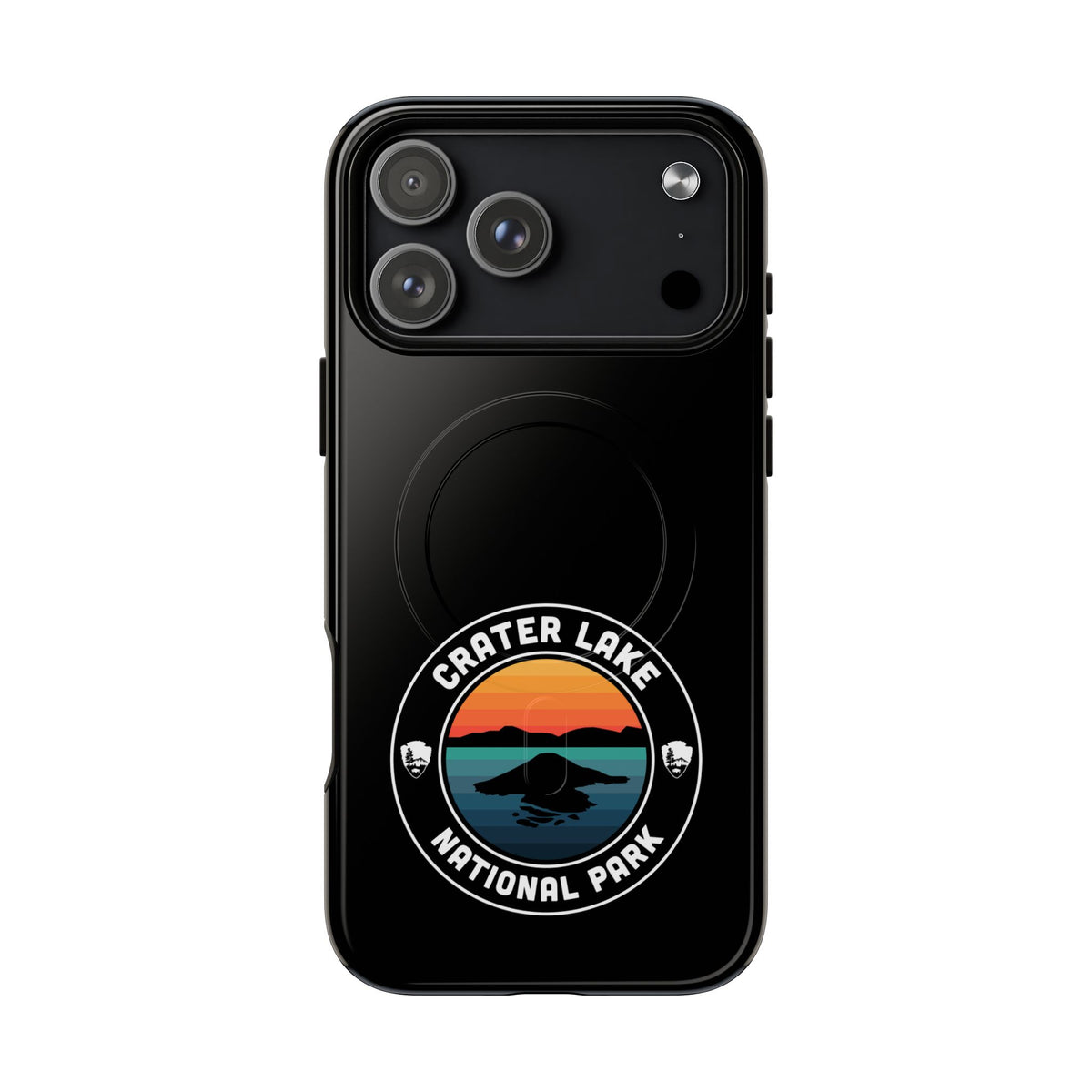 Crater Lake National Park iPhone Case with MagSafe - Round Emblem Design