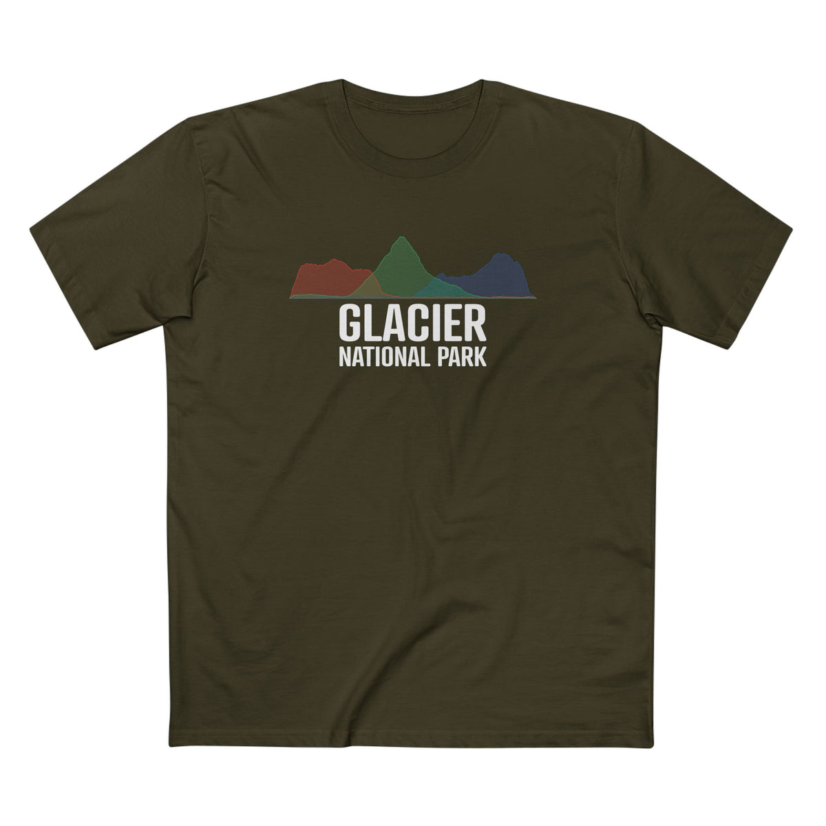 Glacier National Park T-Shirt - Histogram Design in Army