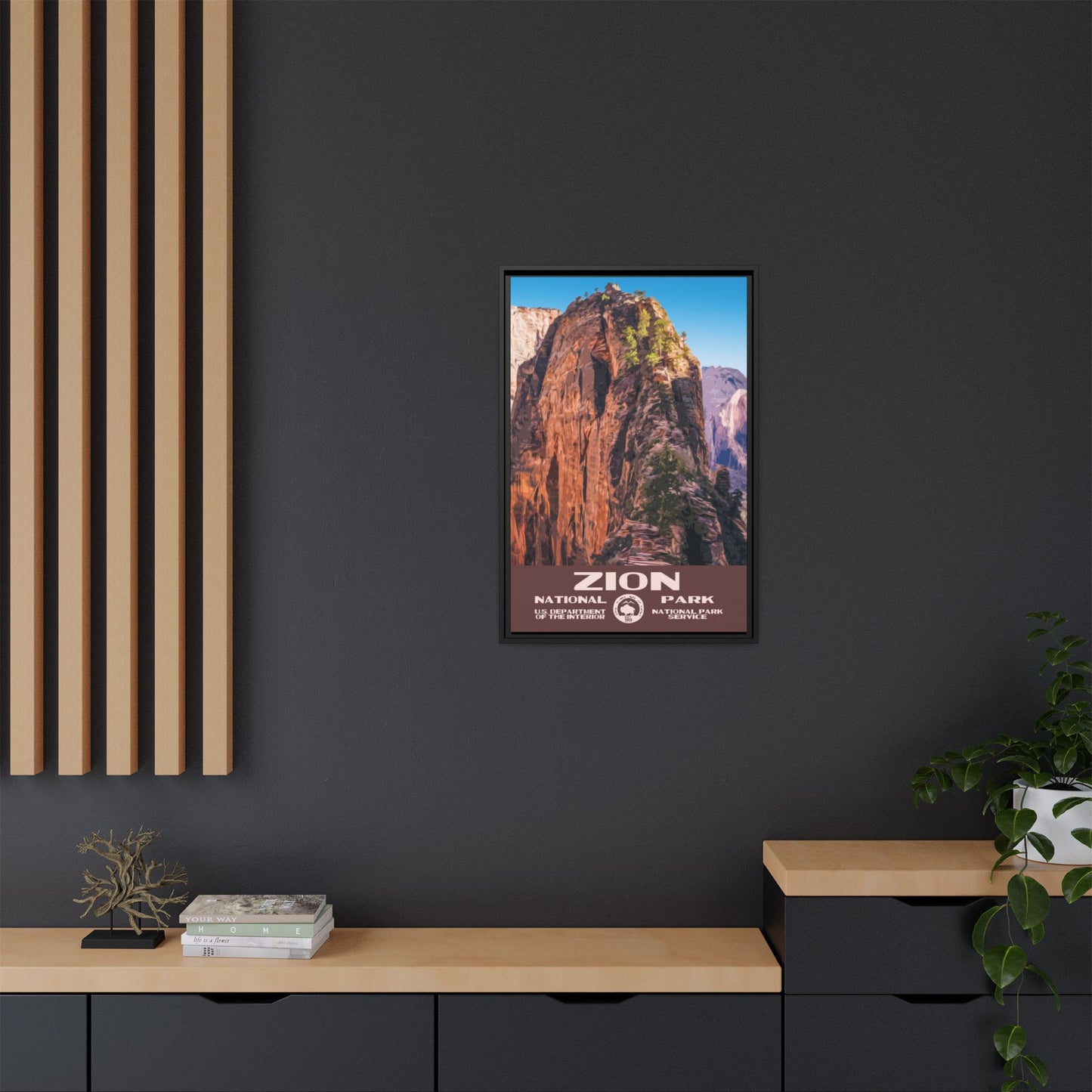 Zion National Park Framed Canvas - WPA Poster