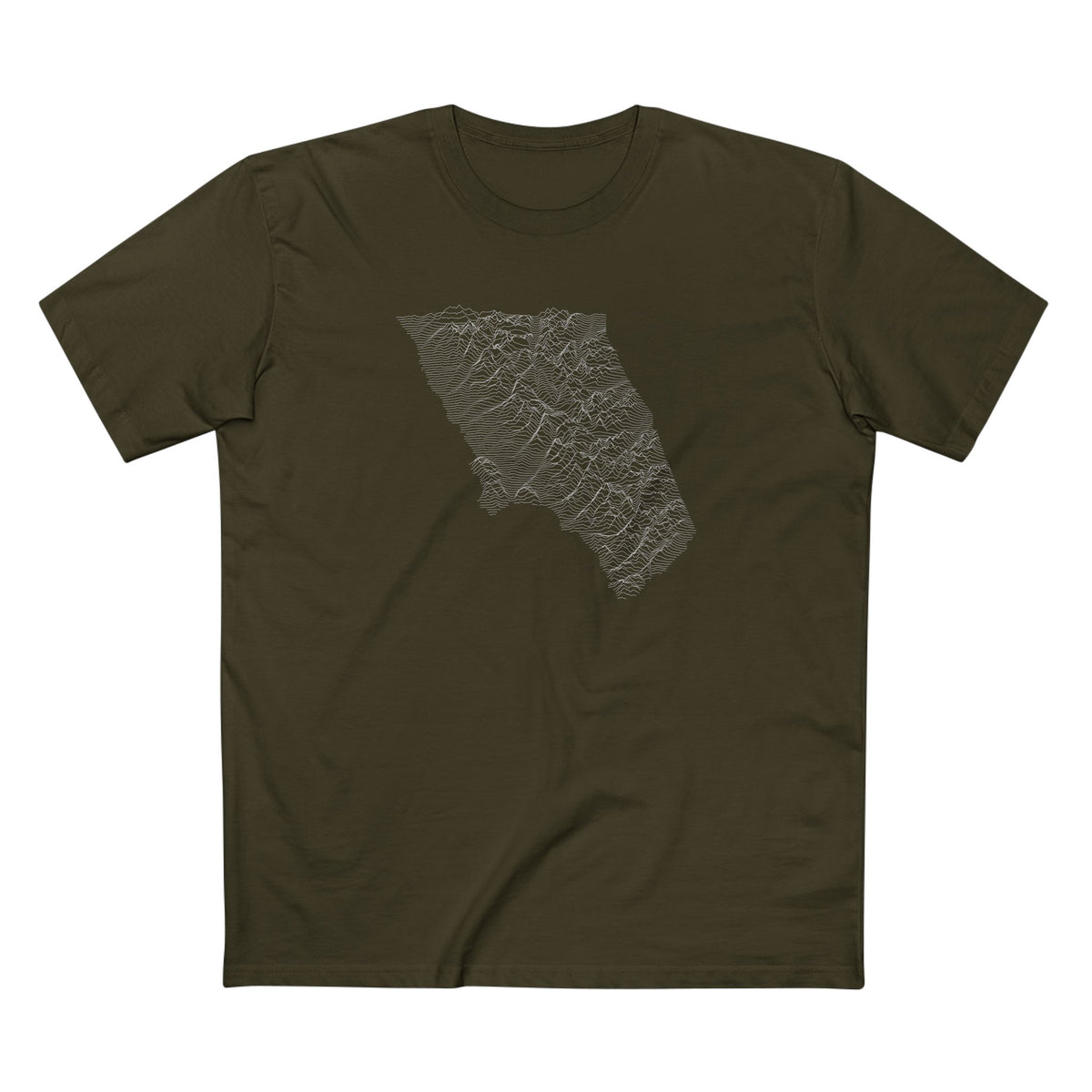 Glacier National Park T-Shirt - Topographical Lines in Army