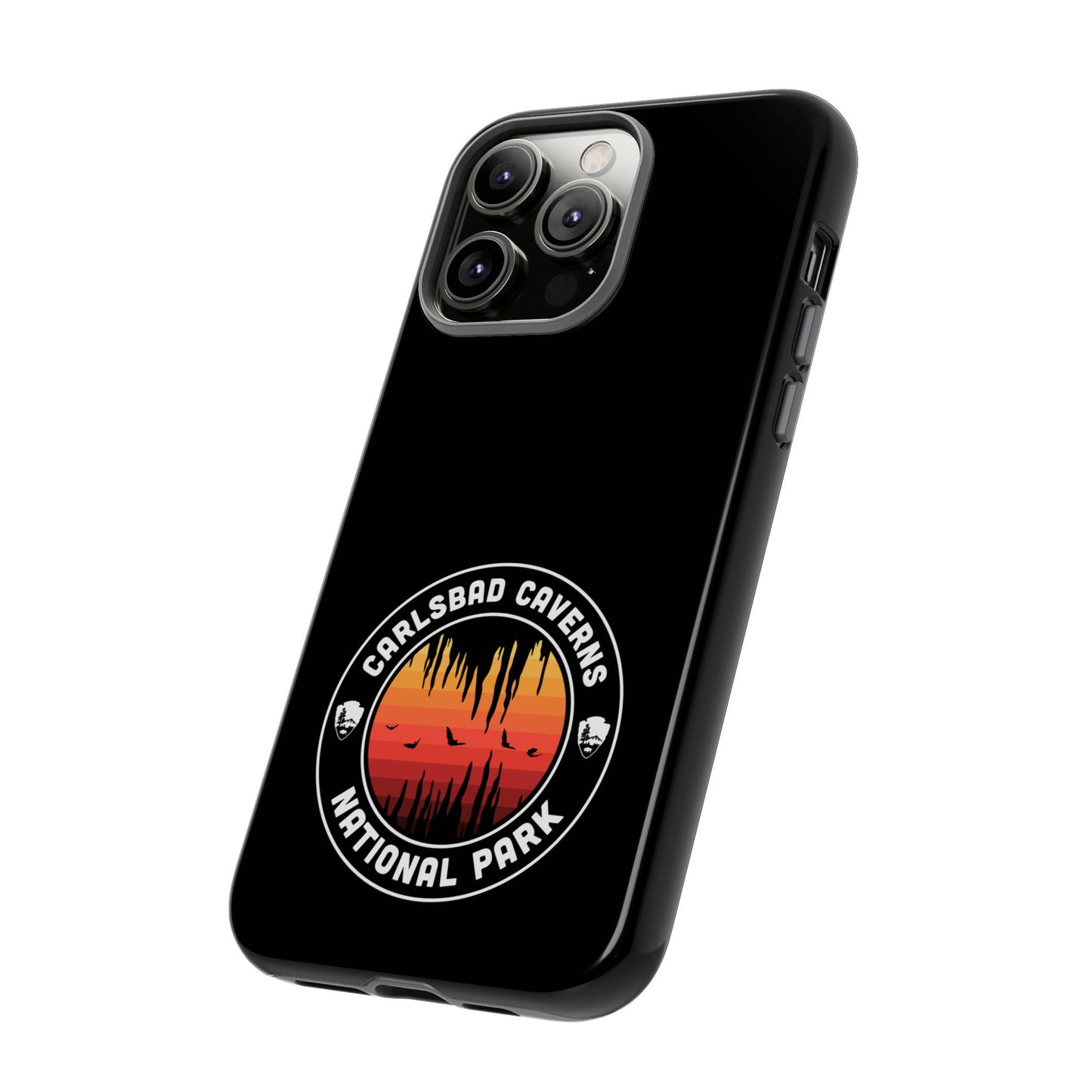 Carlsbad Caverns National Park Phone Case - Orange Round Emblem Design