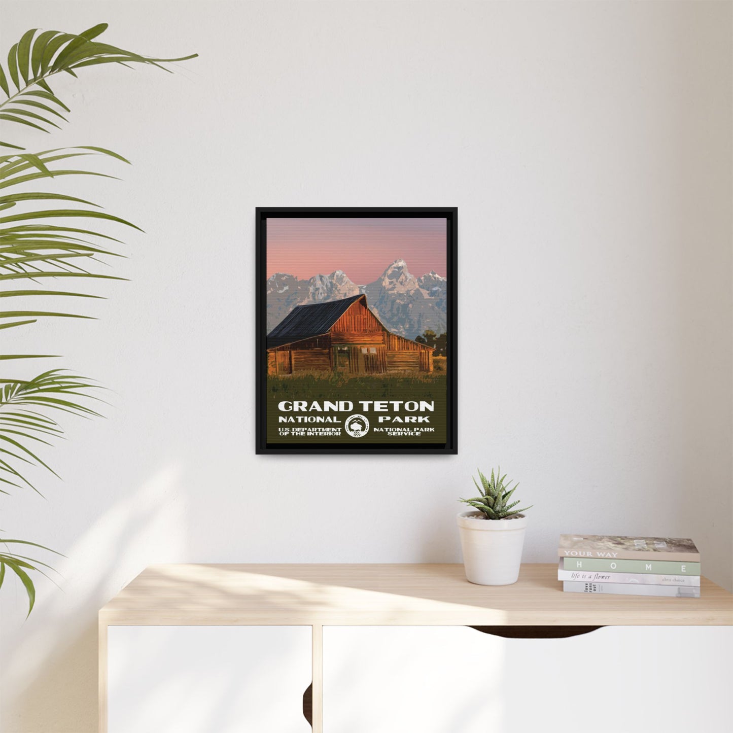 Grand Teton National Park Framed Canvas - WPA Poster Barn