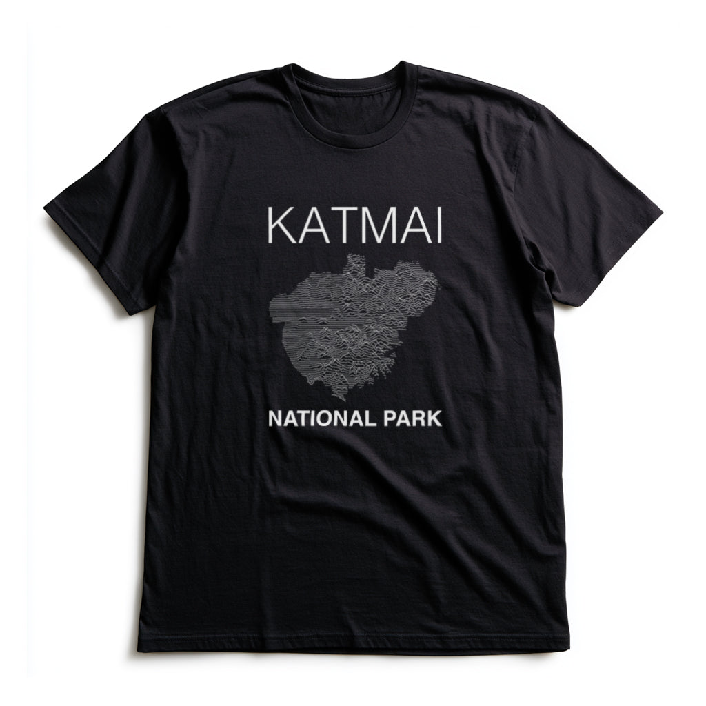 Katmai National Park T-Shirt Lines in Black