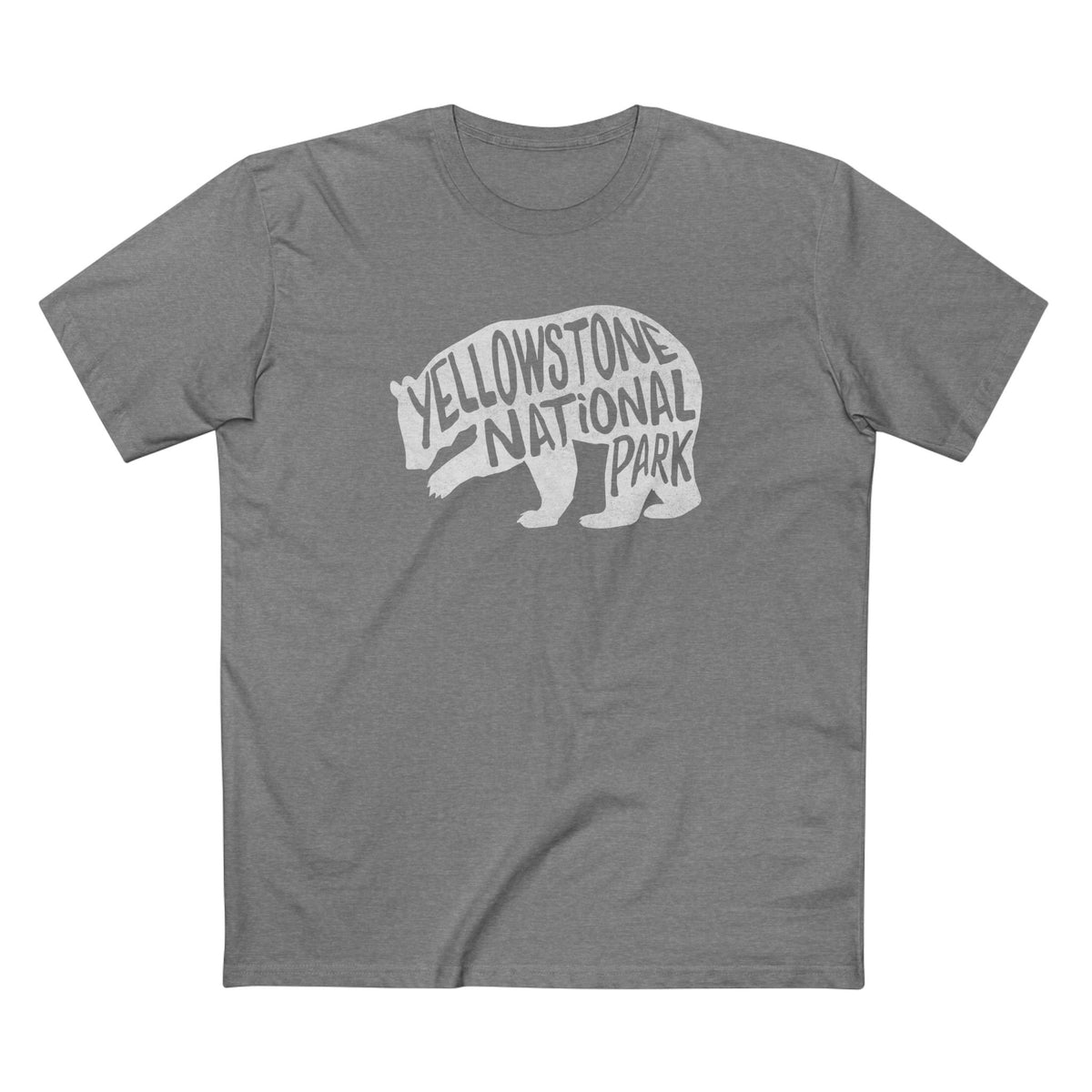 Yellowstone National Park T-Shirt - Grizzly Bear in Athletic Heather