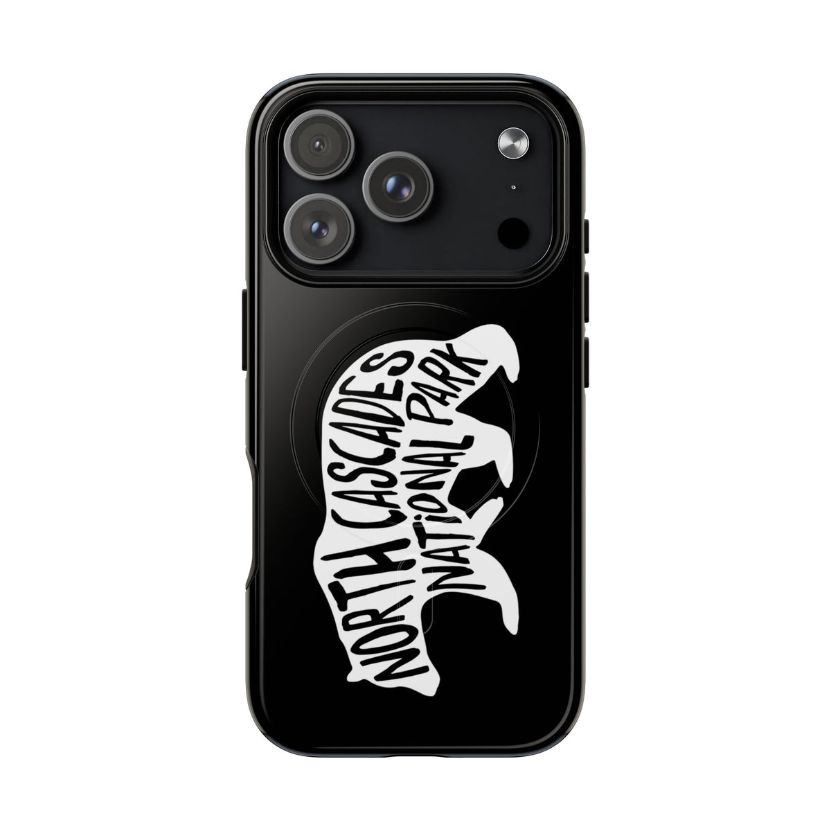 North Cascades National Park iPhone Case with MagSafe - Black Bear Design