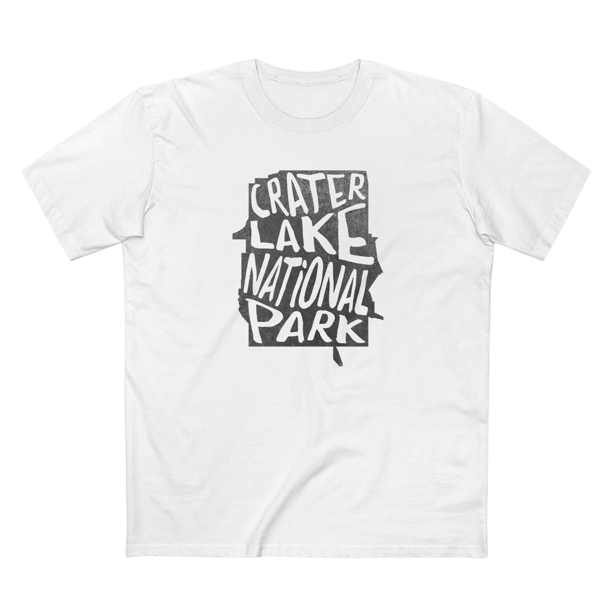 Crater Lake National Park T-Shirt - Map in White