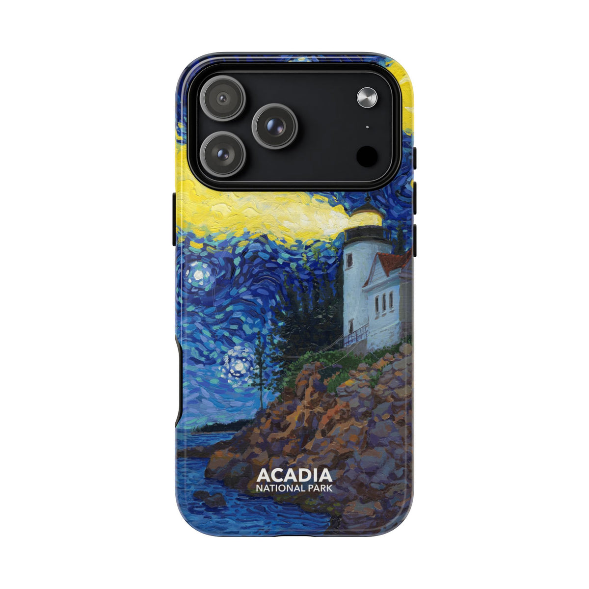 Acadia National Park iPhone Case with MagSafe - Starry Night Lighthouse