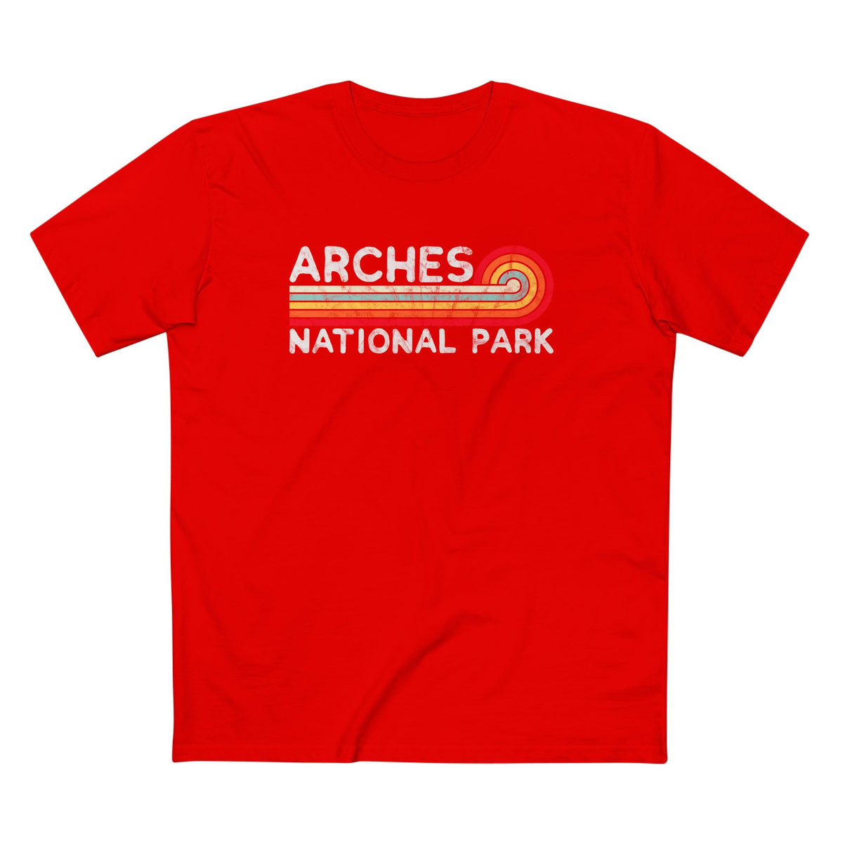 Arches National Park T-Shirt - Vintage Stretched Sunrise in Red