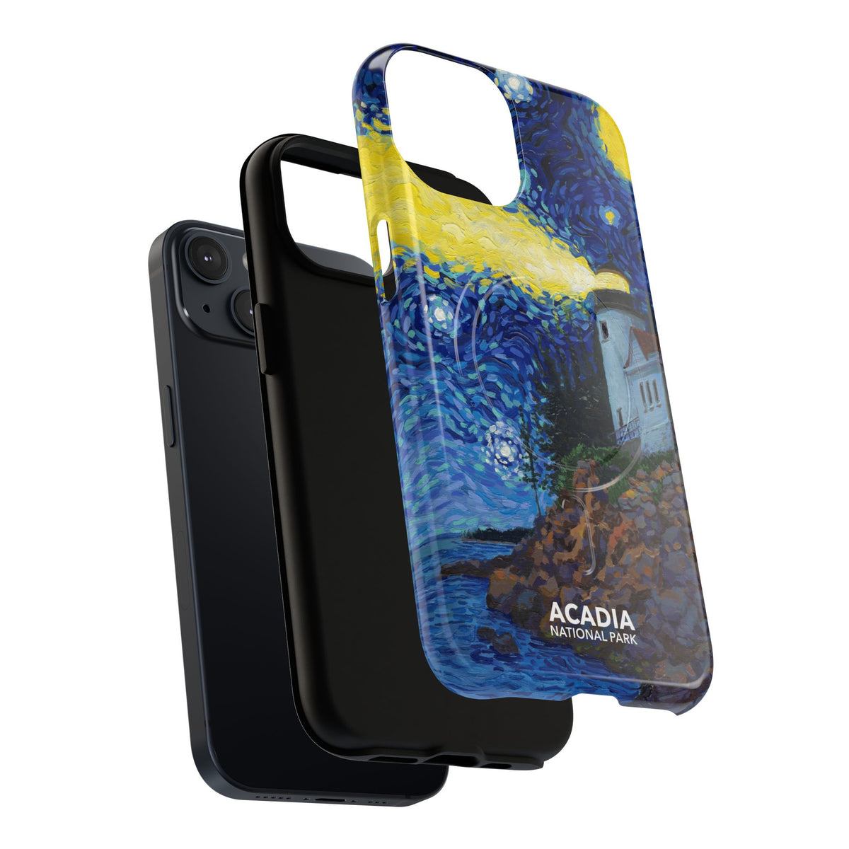 Acadia National Park iPhone Case with MagSafe - Starry Night Lighthouse