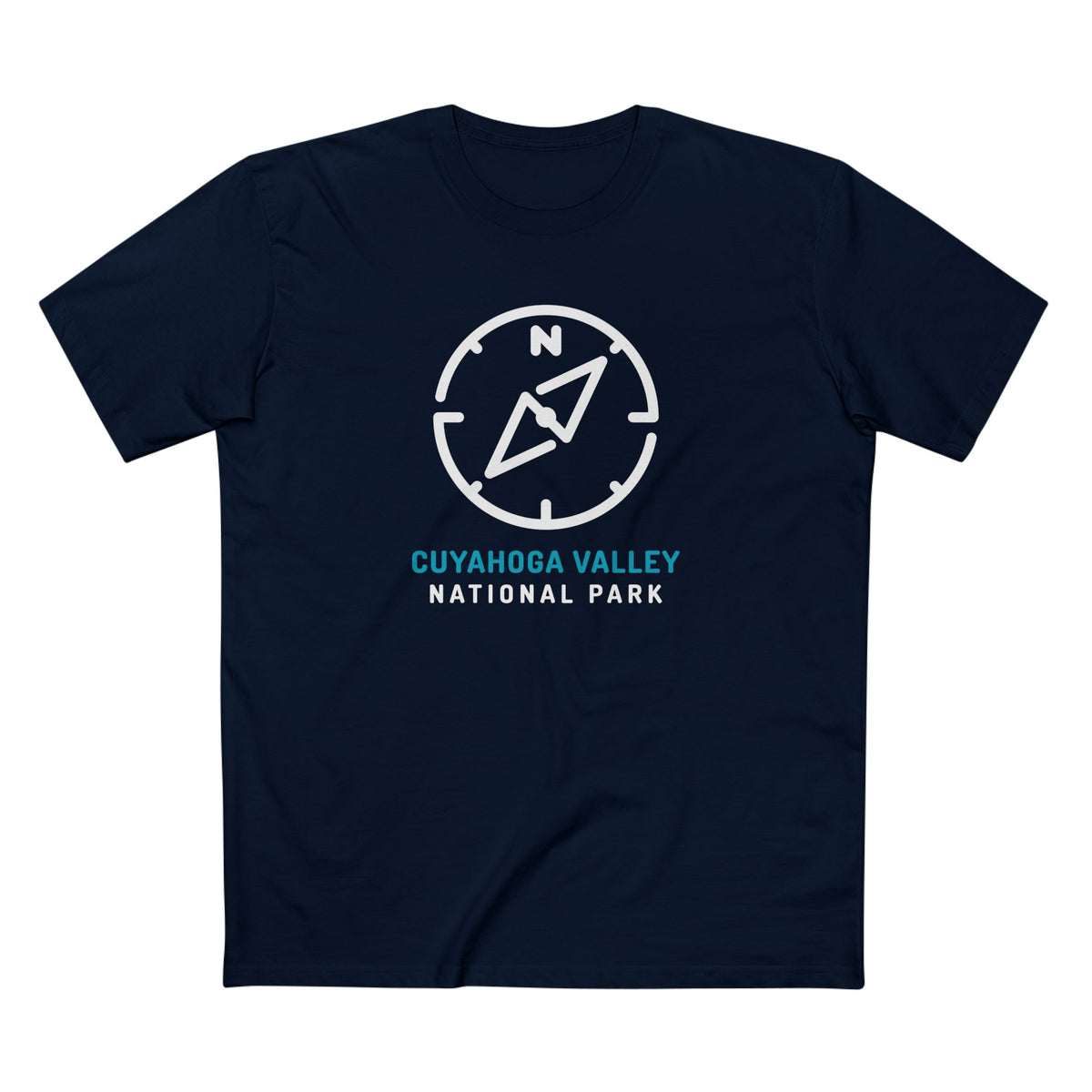 Cuyahoga Valley National Park T-Shirt Compass Design in Navy