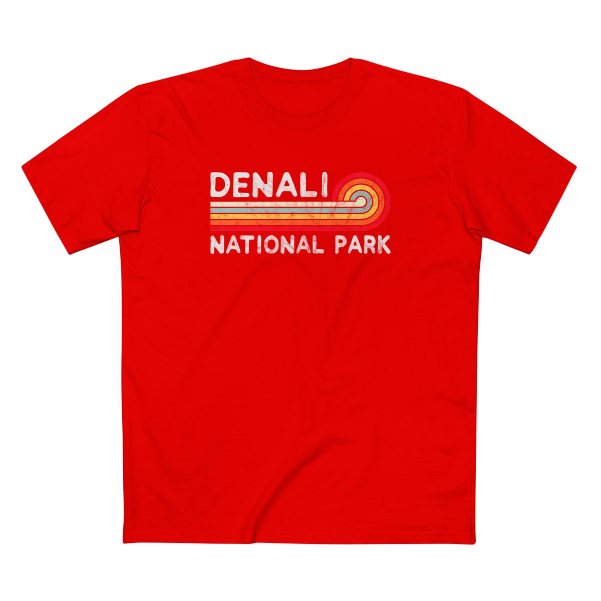 Denali National Park T-Shirt - Vintage Stretched Sunrise in Red