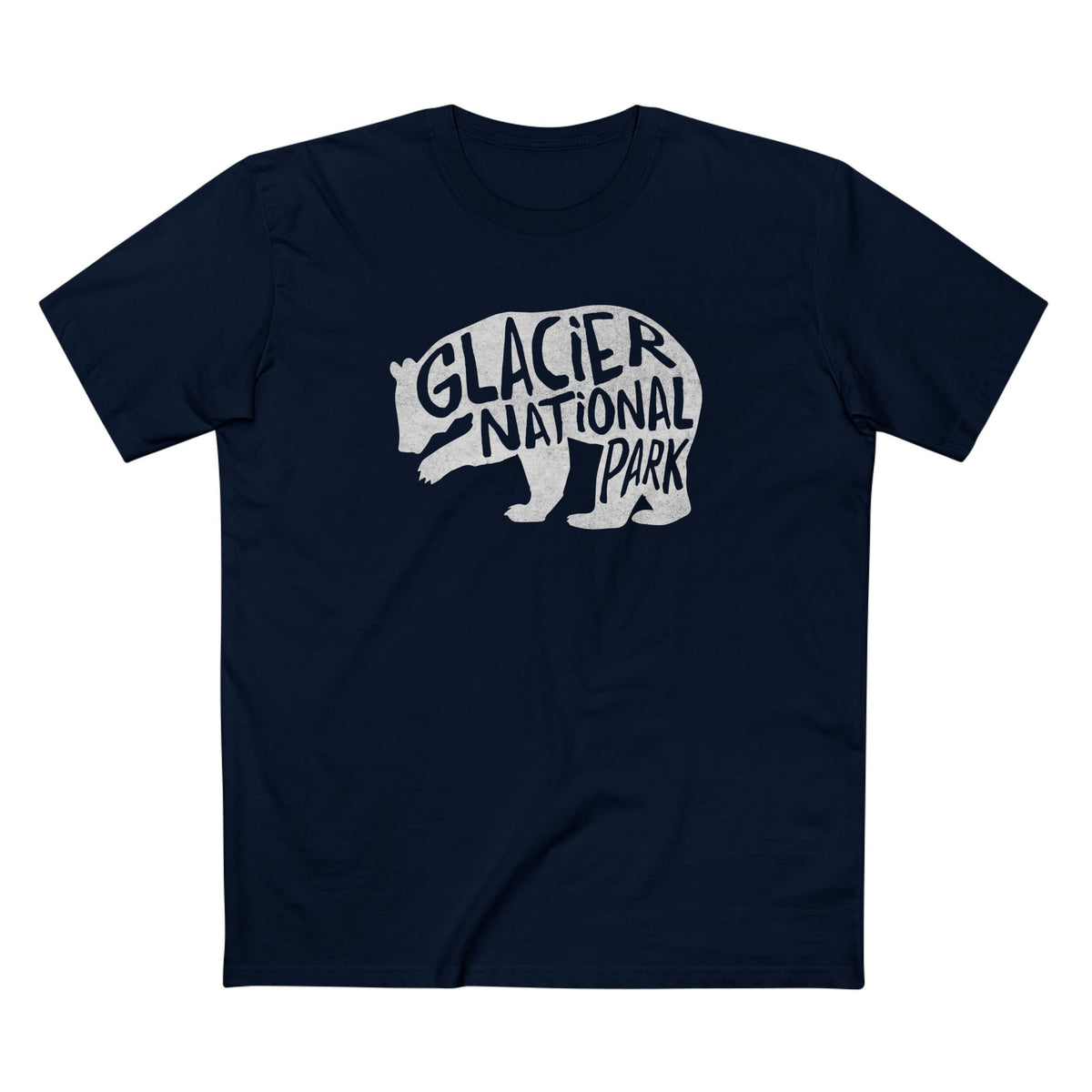 Glacier National Park T-Shirt - Grizzly Bear in Navy