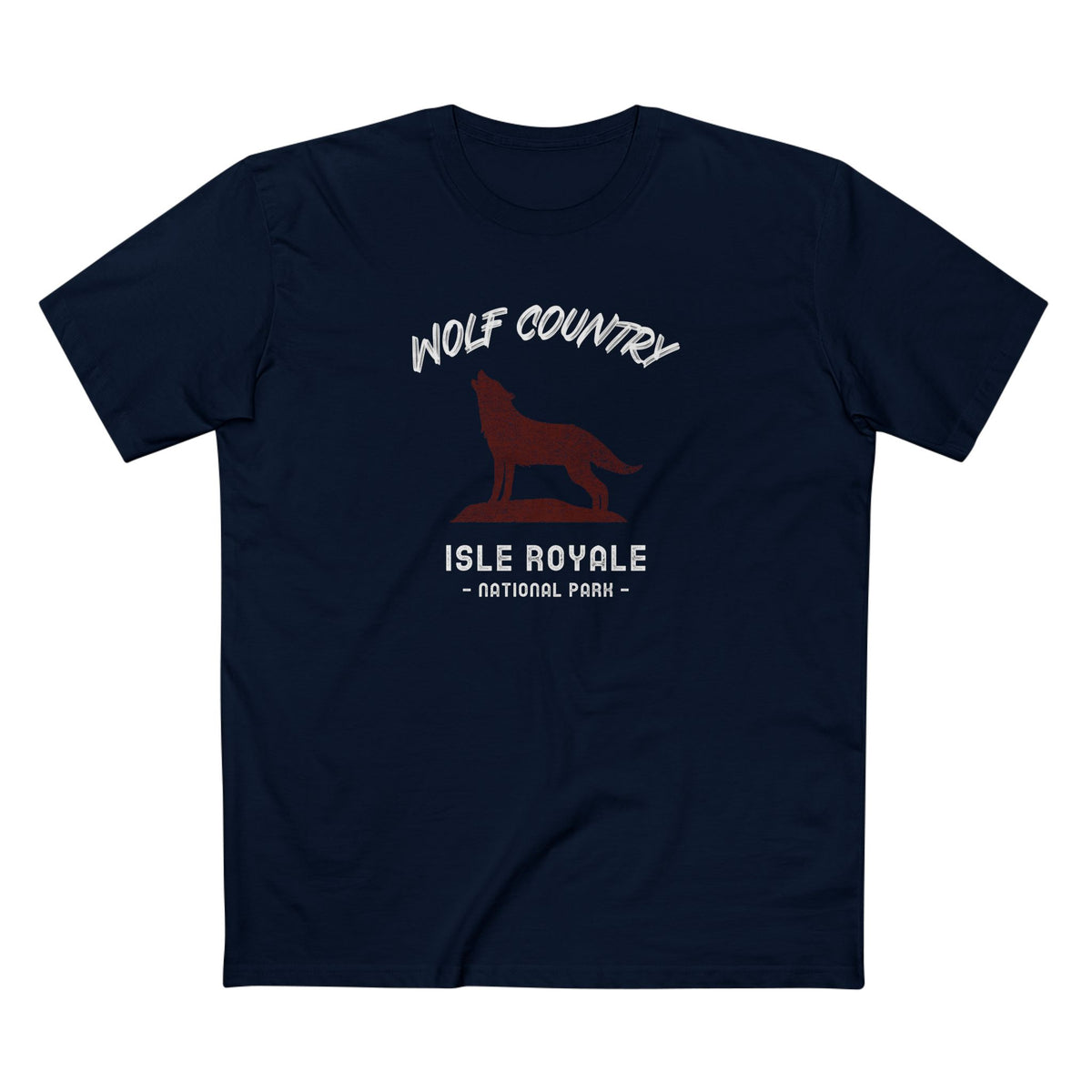 Isle Royale National Park T-Shirt - Wolf Country in Navy
