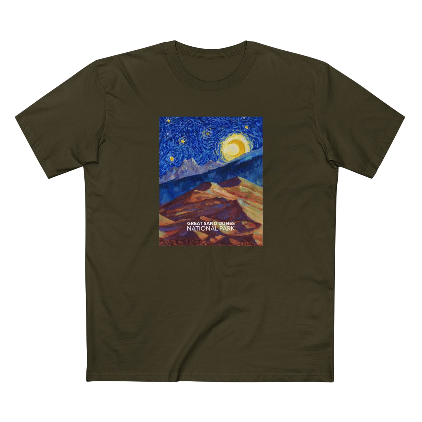 Great Sand Dunes National Park T-Shirt - The Starry Night in Army