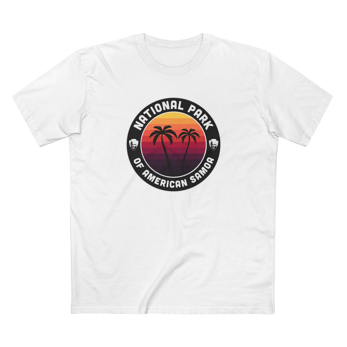 National Park of American Samoa T-Shirt - Round Badge Design in White