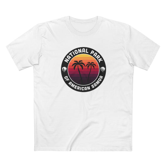 National Park of American Samoa T-Shirt - Round Badge Design in White