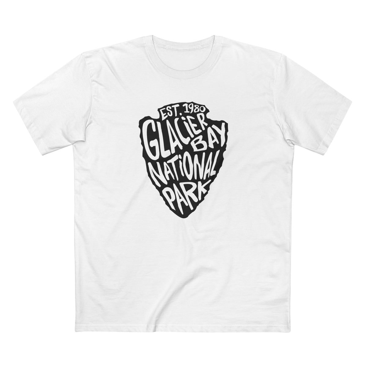 Glacier Bay National Park T-Shirt - Arrow Head Design in White