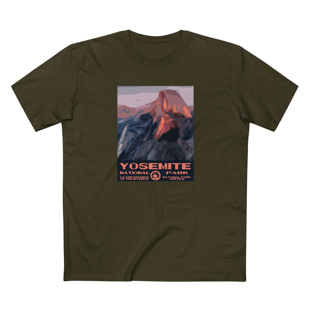 Yosemite National Park T-Shirt - WPA Poster Design in Army